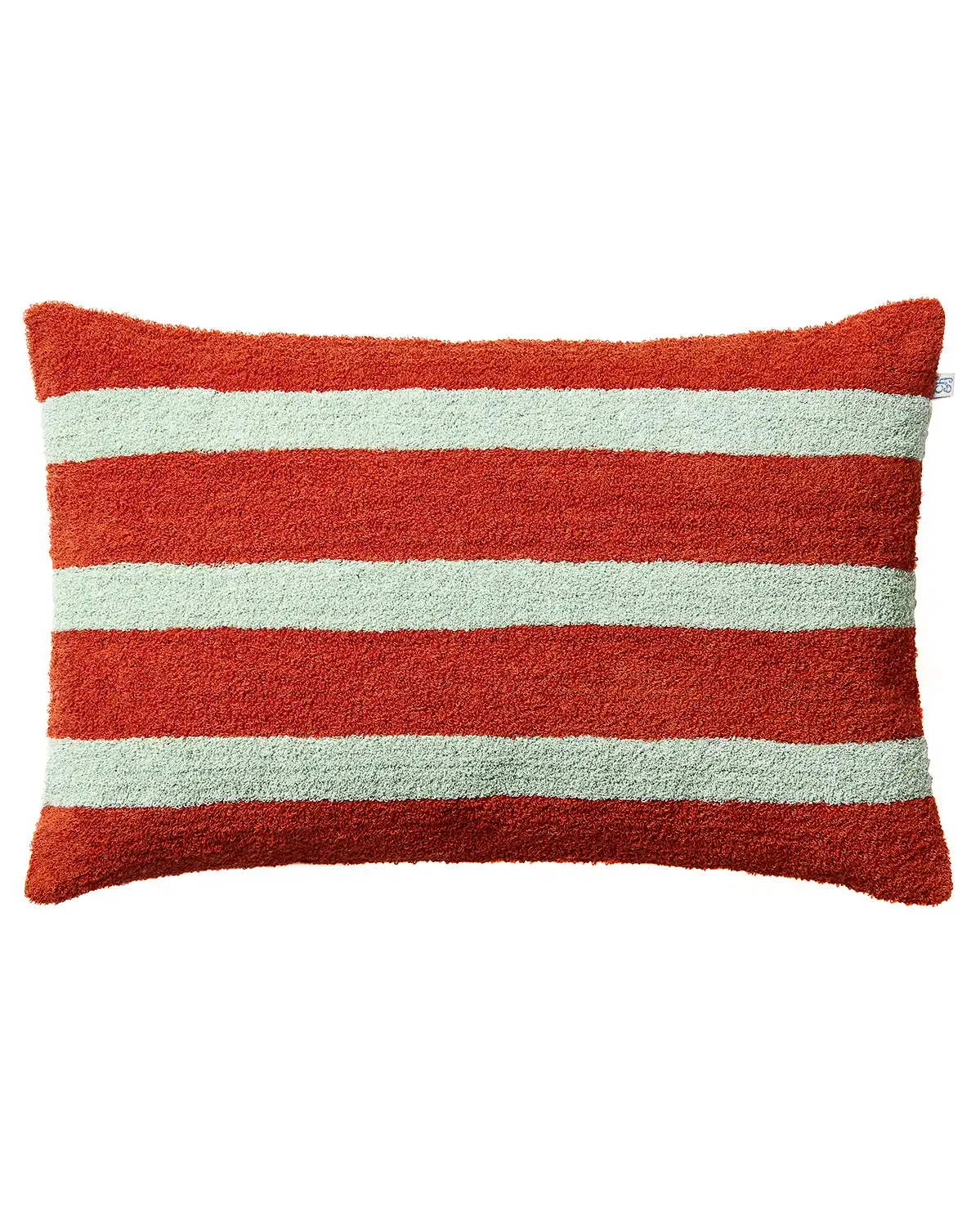 Stripe Cushion Cover 40x60 cm - Linen/Bouclé Apricot Orange/Aqua