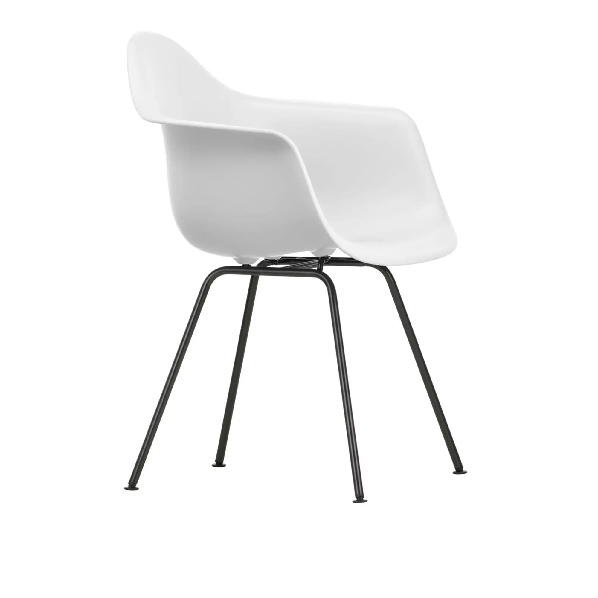 Eames RE Plastic Armchair DAX 85 Cotton White, Basic Dark Base