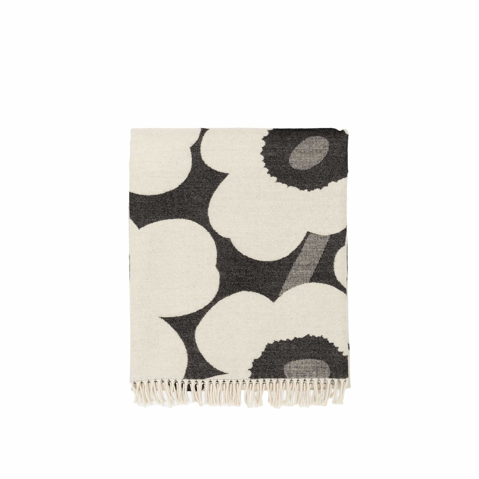 Unikko Blanket 130X180 cm White, Black