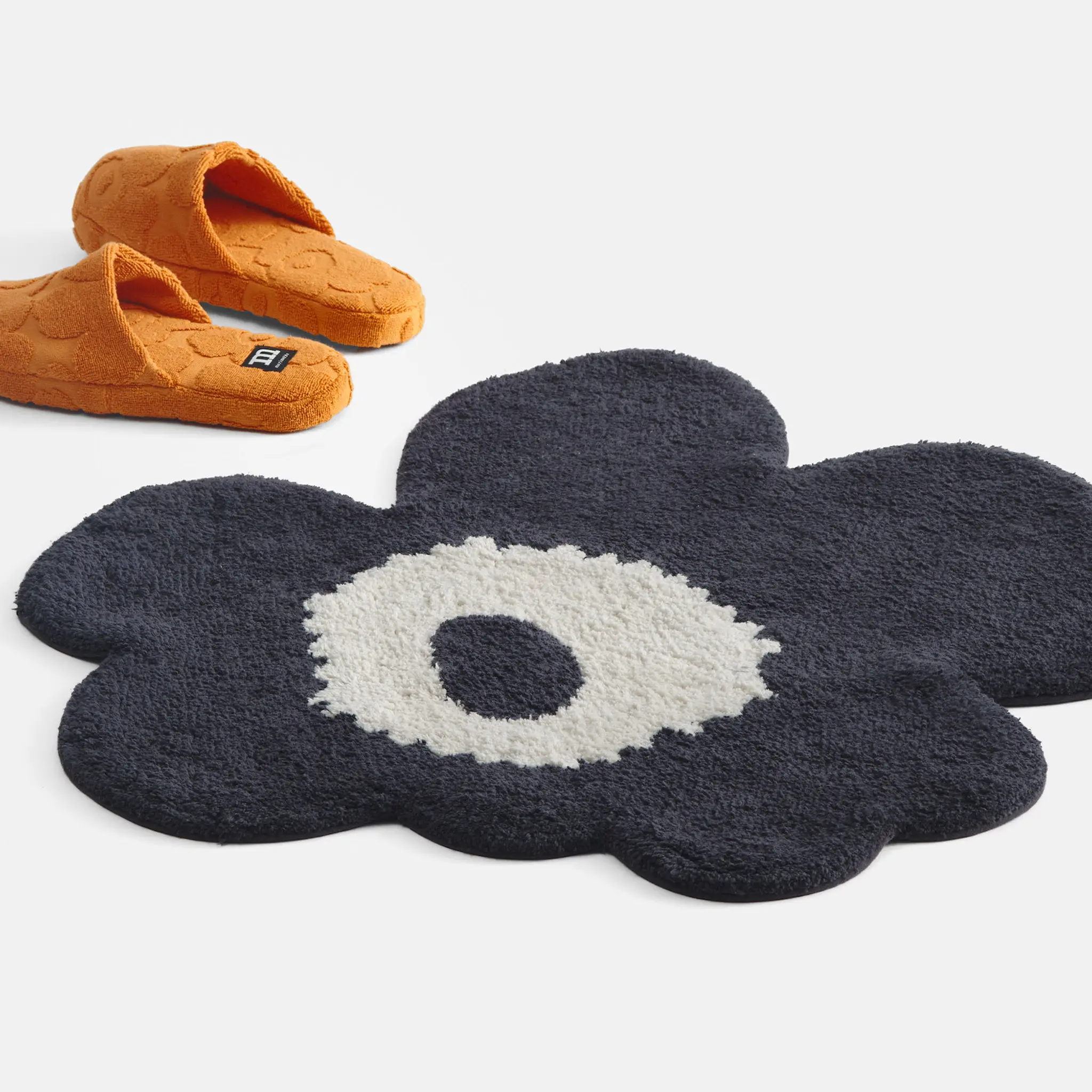Unikko baderomsmatte 73x74 cm charcoal/off-white