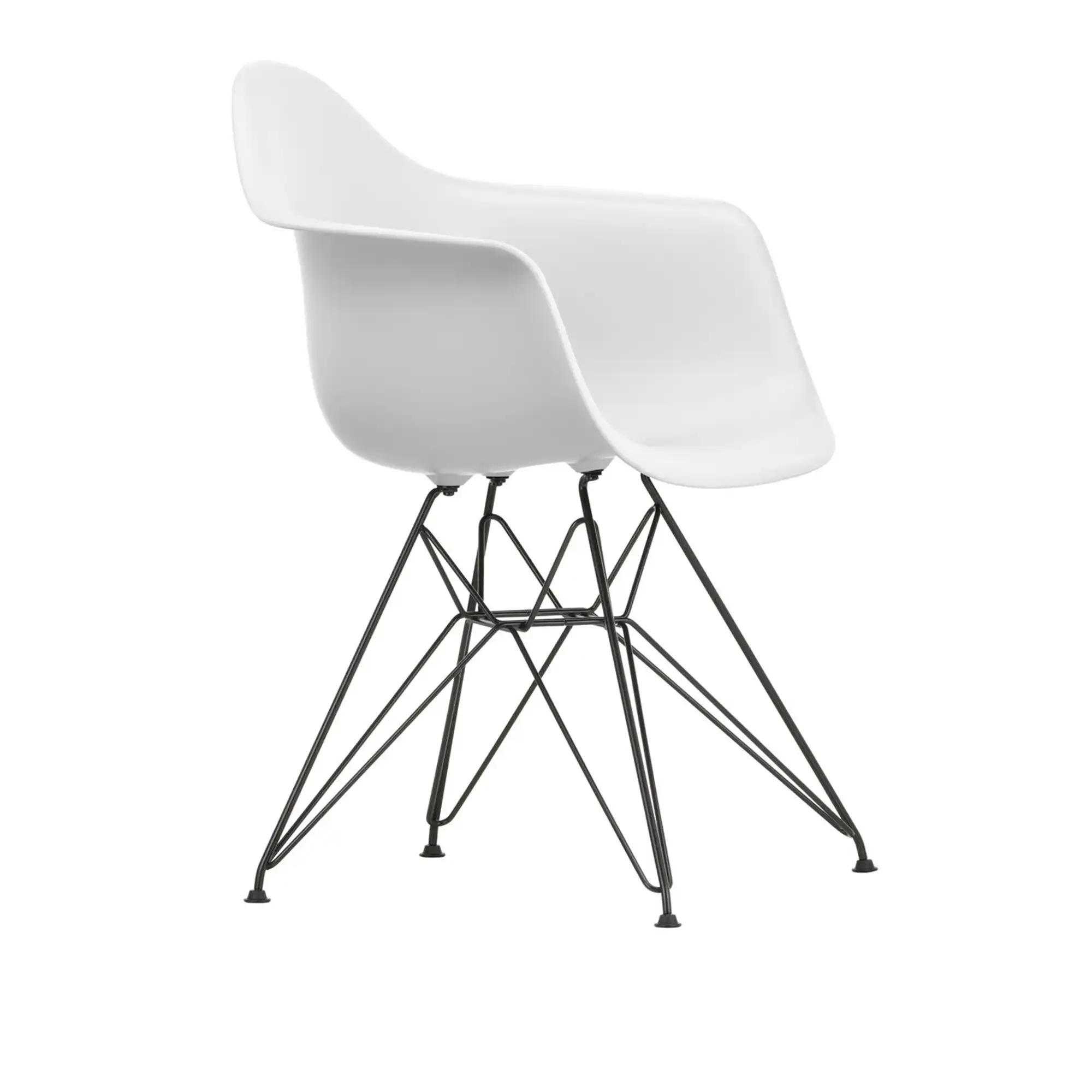 Eames RE Plastic Armchair DAR 85 Cotton White Basic Dark Base