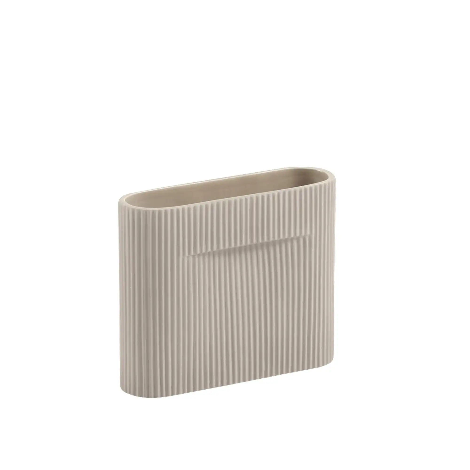 Ridge Vase Beige 16,5 cm