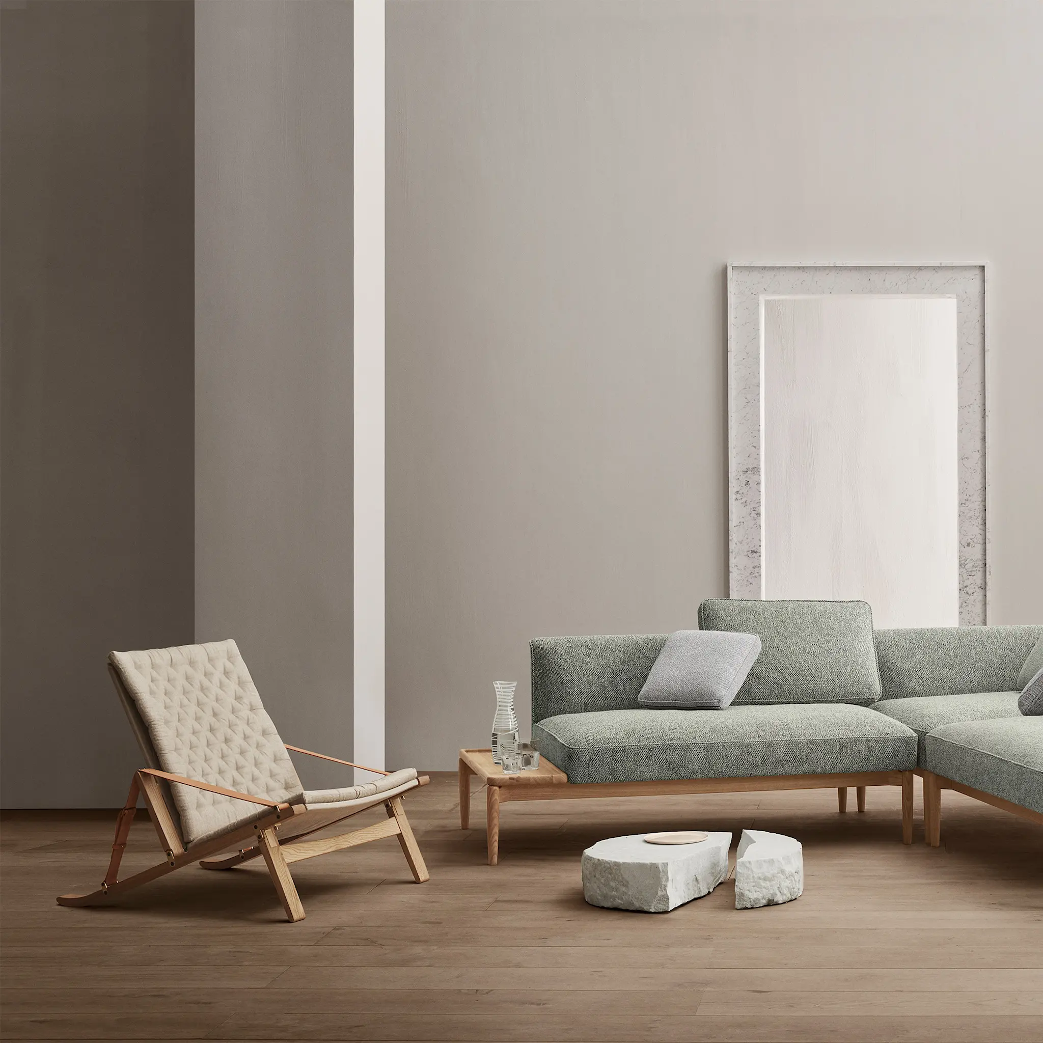 FK11, Plico Chair, Oiled Oak, Fabric Cat. 1 Natural Canvas