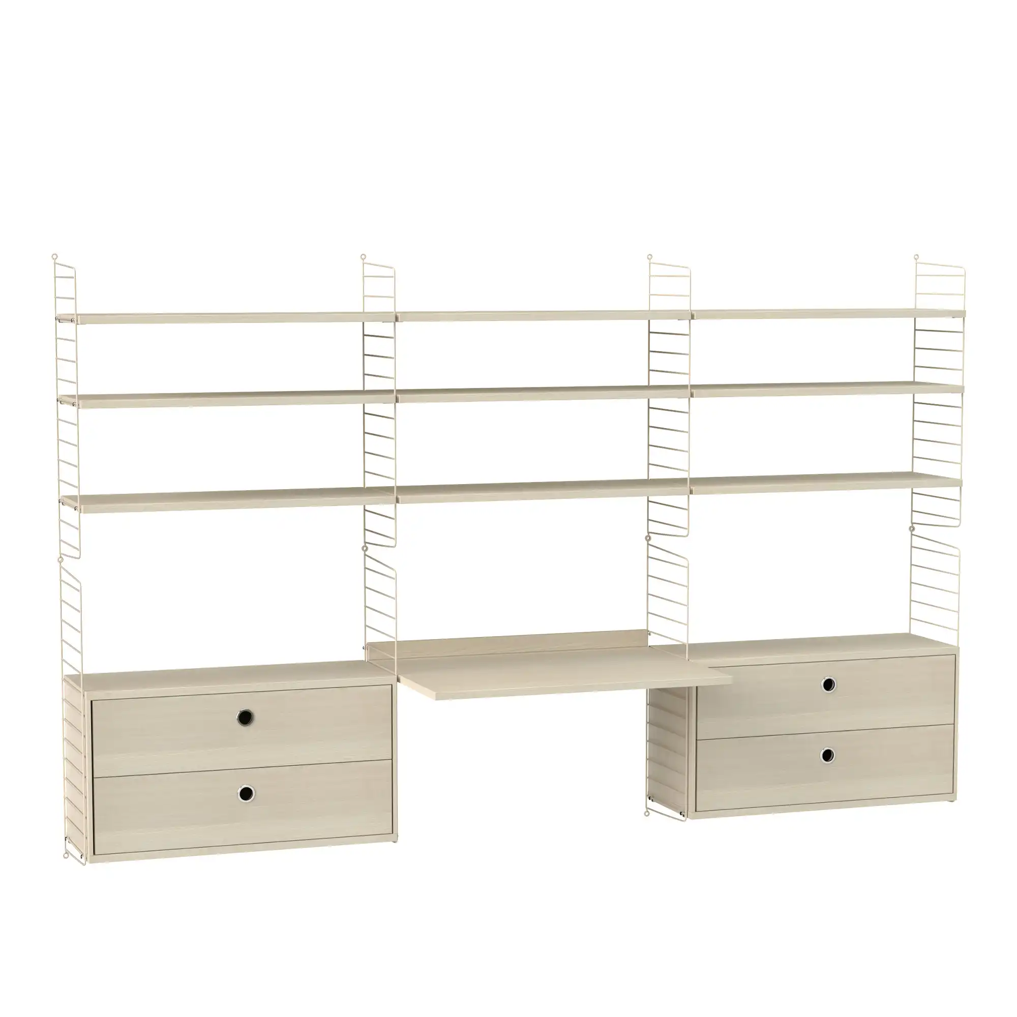 Kontor hyllesystem F ask/beige