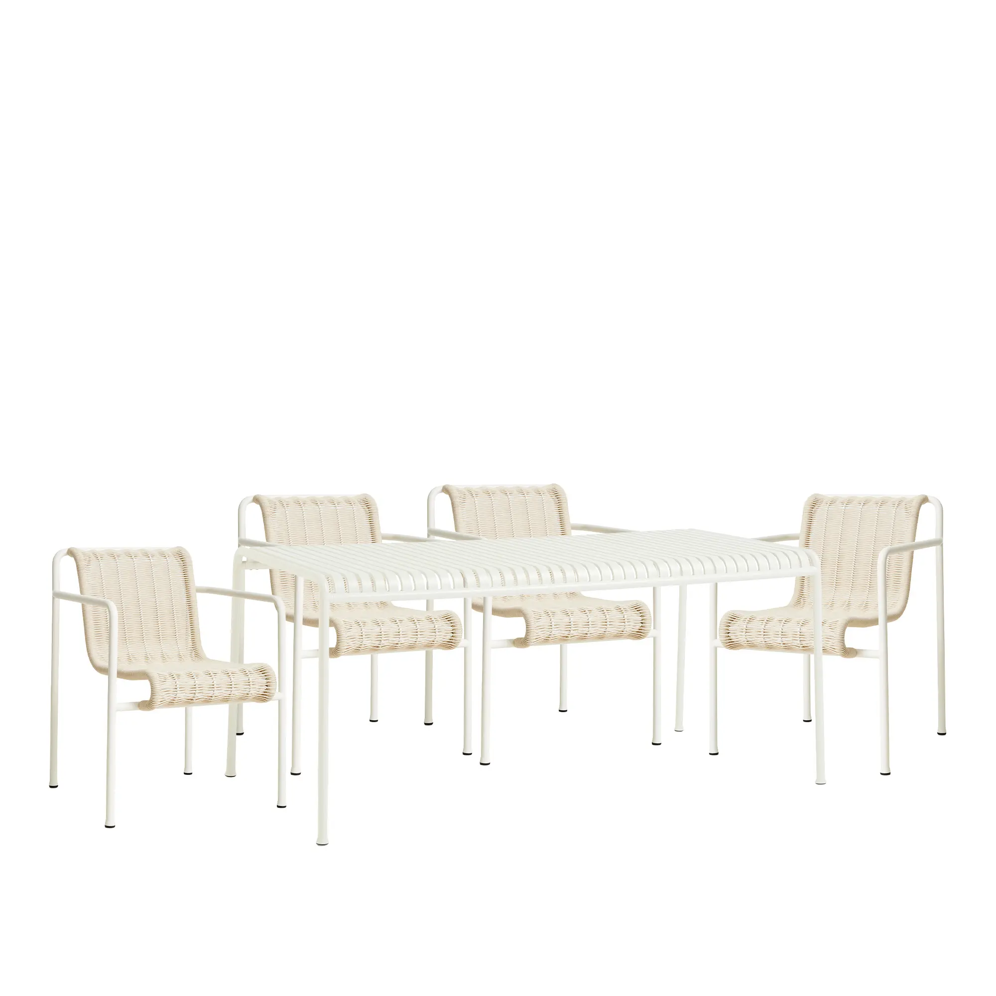 Palissade cord spisegruppe med matbord & 4 karmstoler