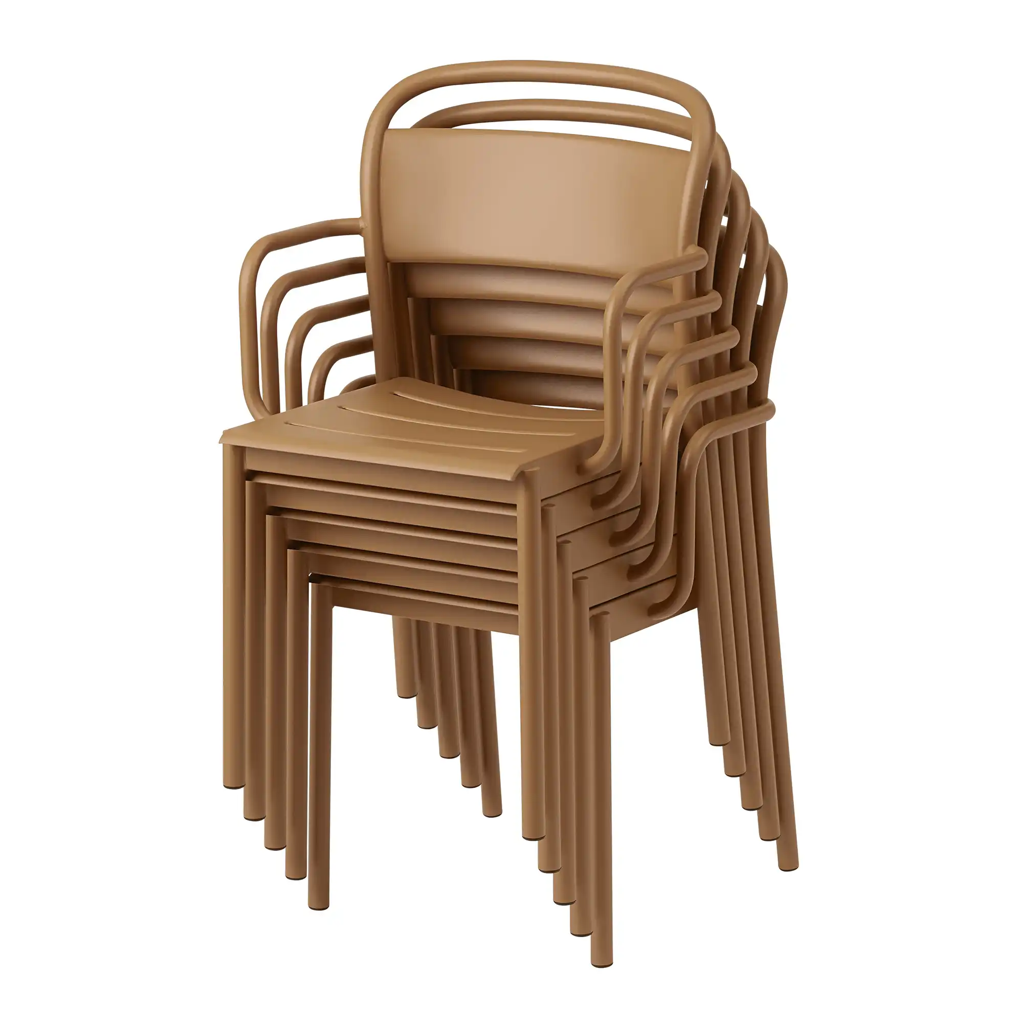 Linear Steel Armchair Burnt Orange