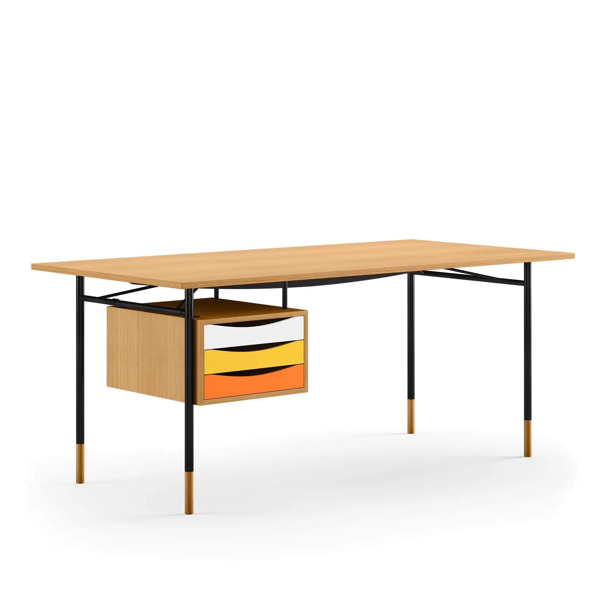 Nyhavn skrivebord 190 cm Warm med skuffer
