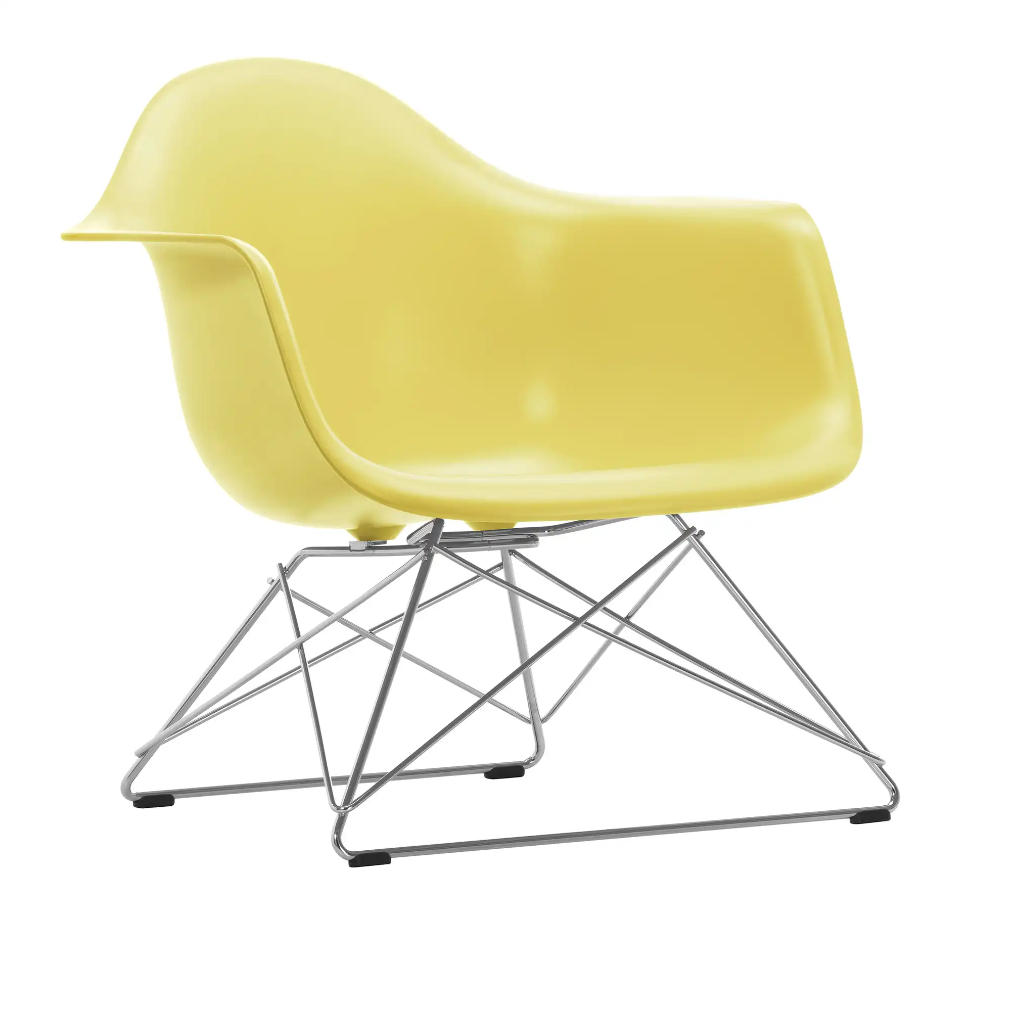 Eames RE Plastic Armchair LAR 92 Citron, Chrome