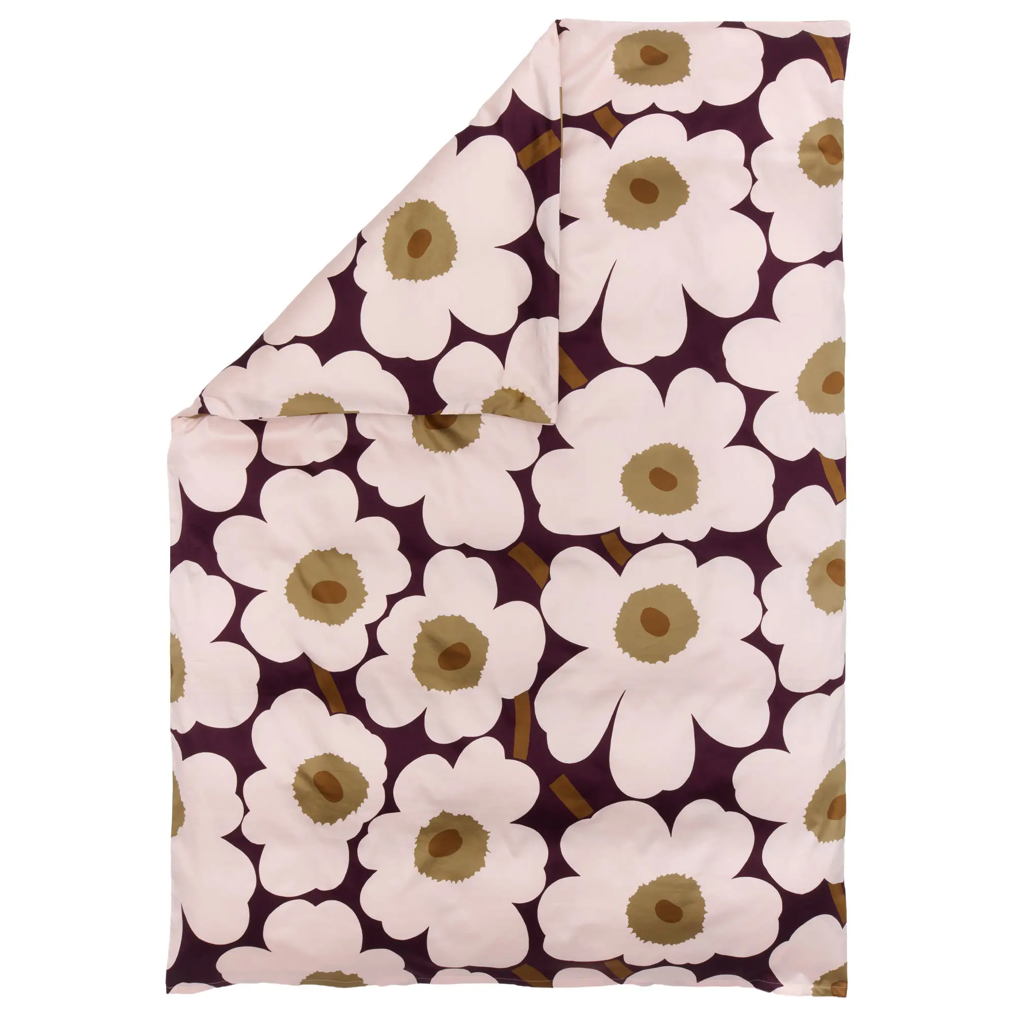 Unikko dynetrekk 150x210 cm plomme/rosa/elmwood/toffee