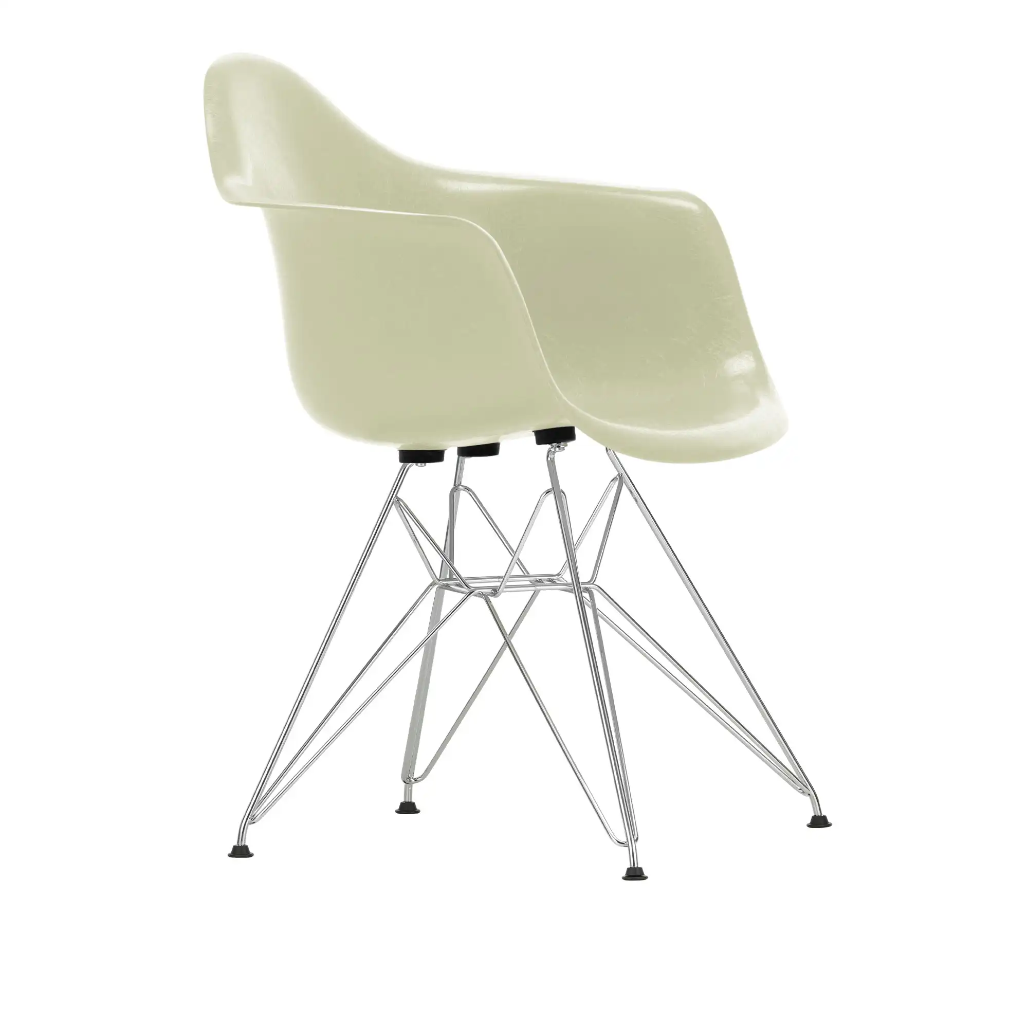 Eames Fiberglass Armchair DAR rammestol Chrome