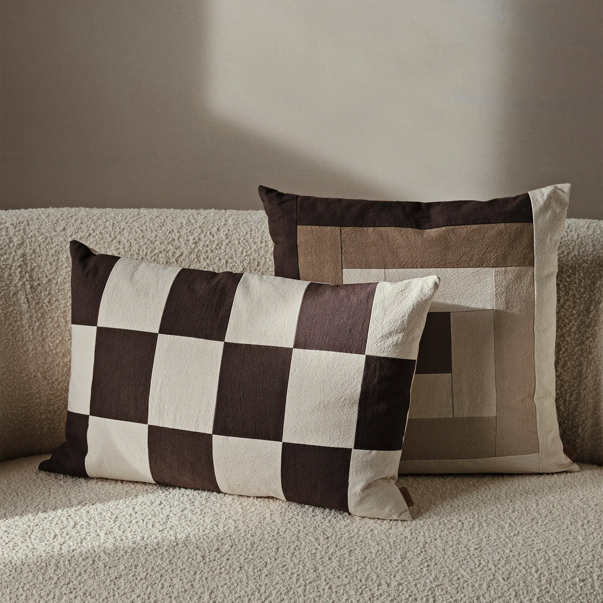 Fold Patchwork Cushion - Sugar Kelp/Undyed