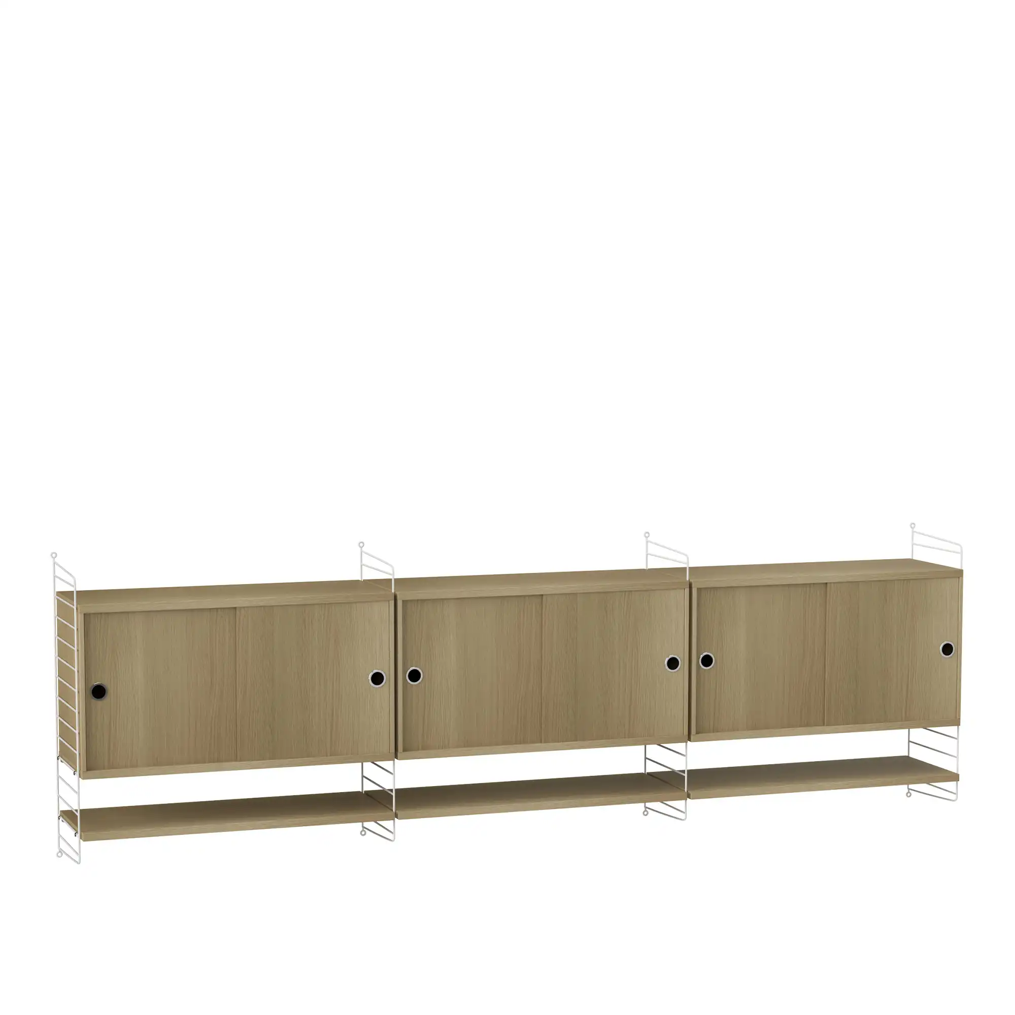 Stue hyllesystem F eik/hvit