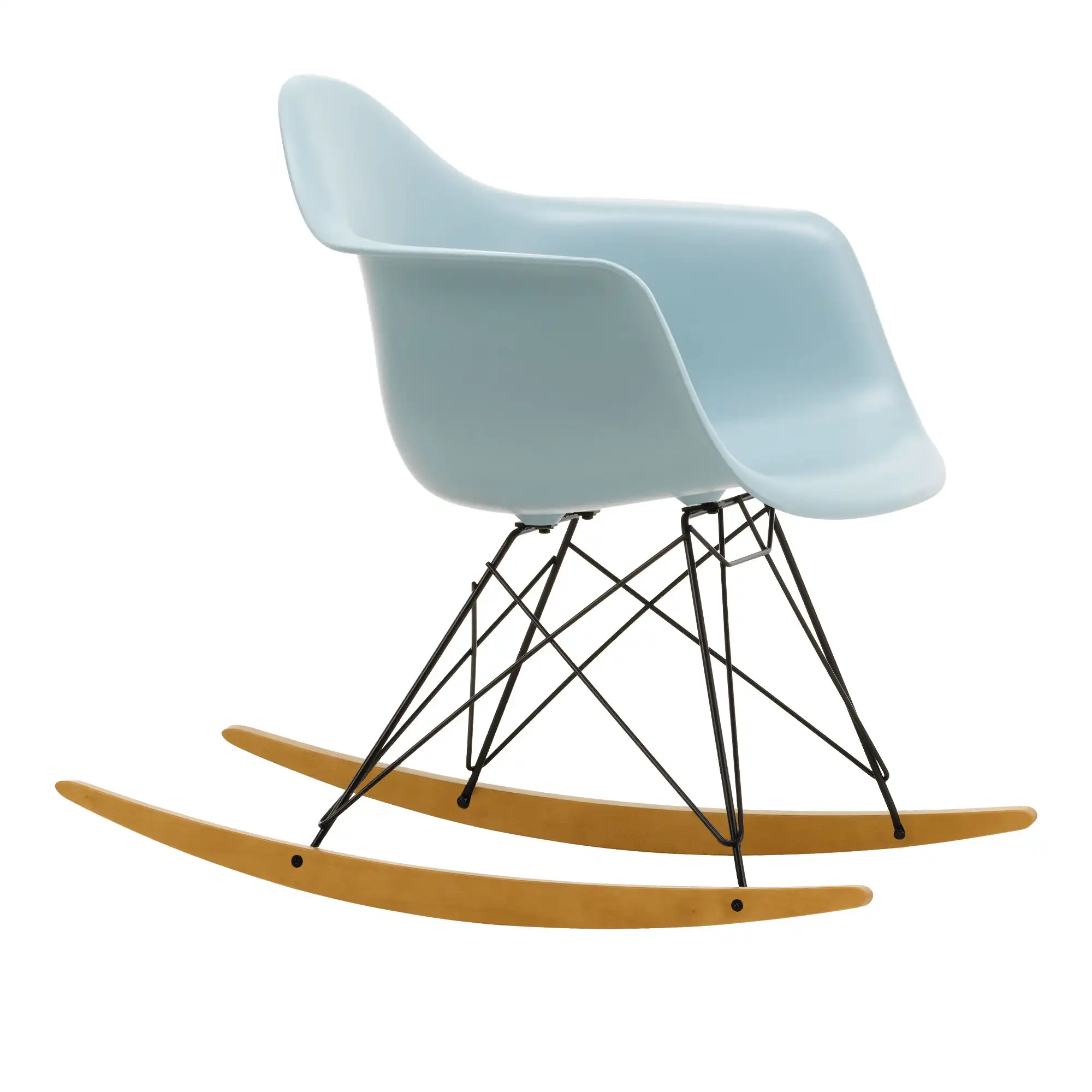 Eames Plastic Armchair RAR - 23 Ice Grey - Basic Dark Base - Golden Maple