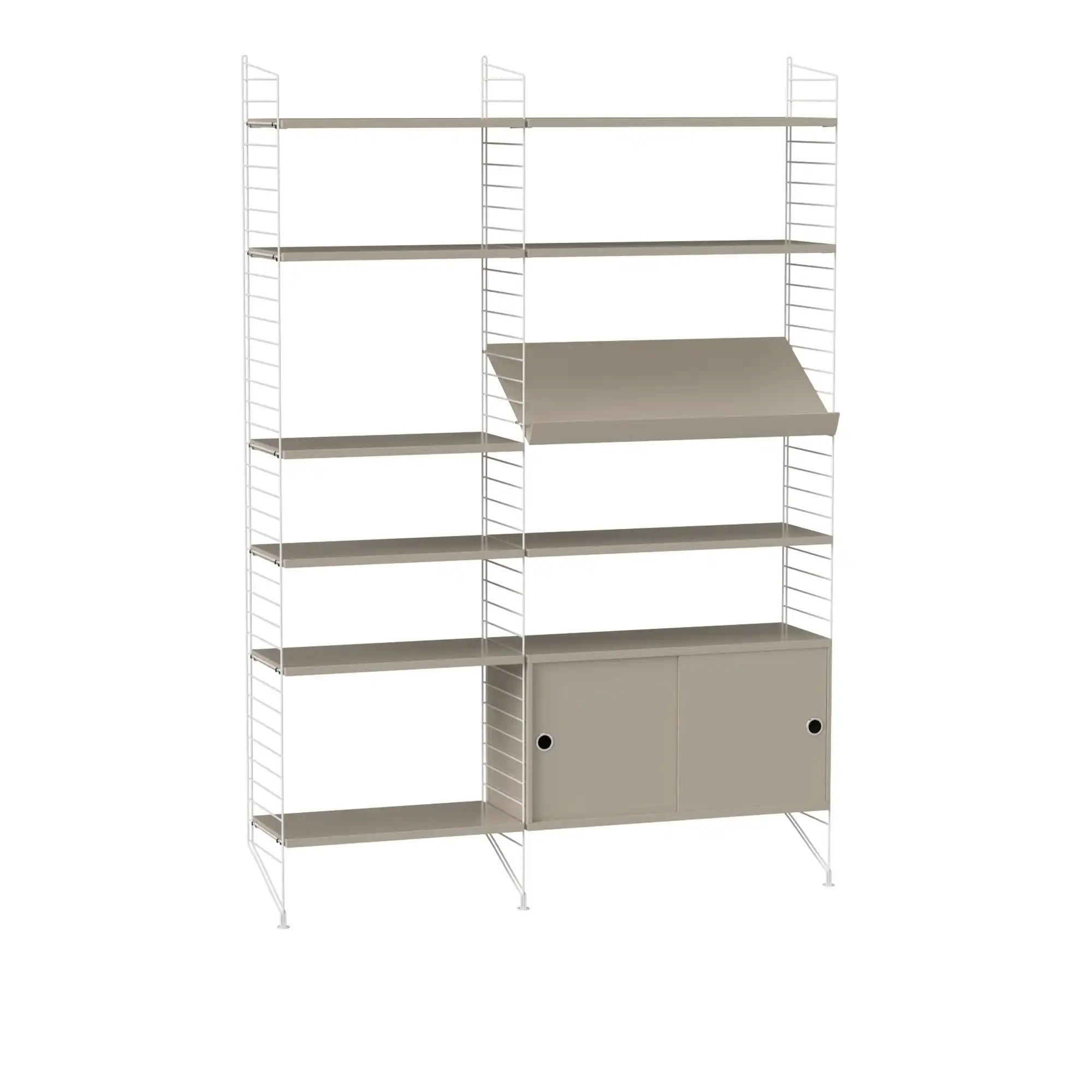 Stue hyllesystem H beige/hvit