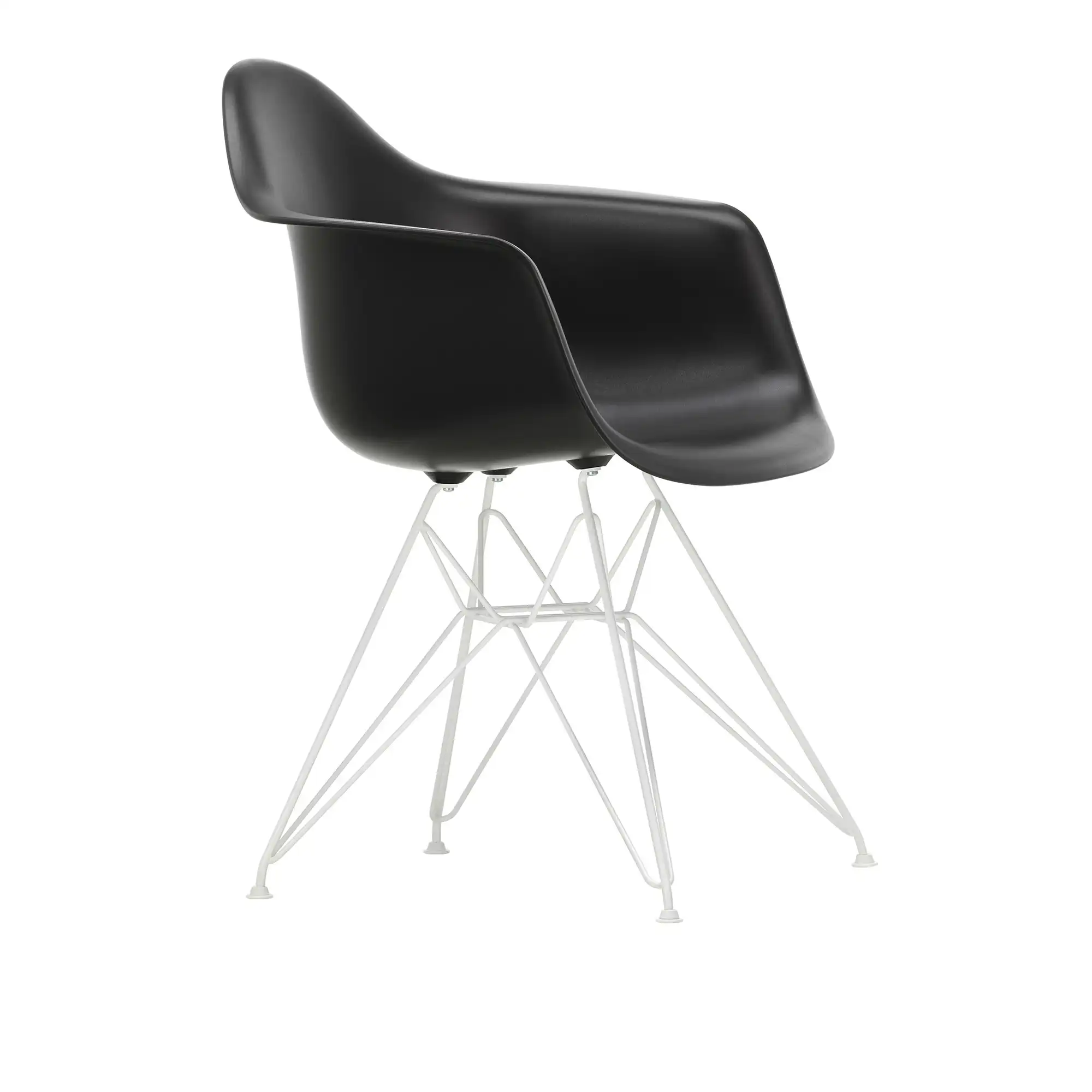 Eames Plastic Armchair DAR - 12 Deep Black - White Base