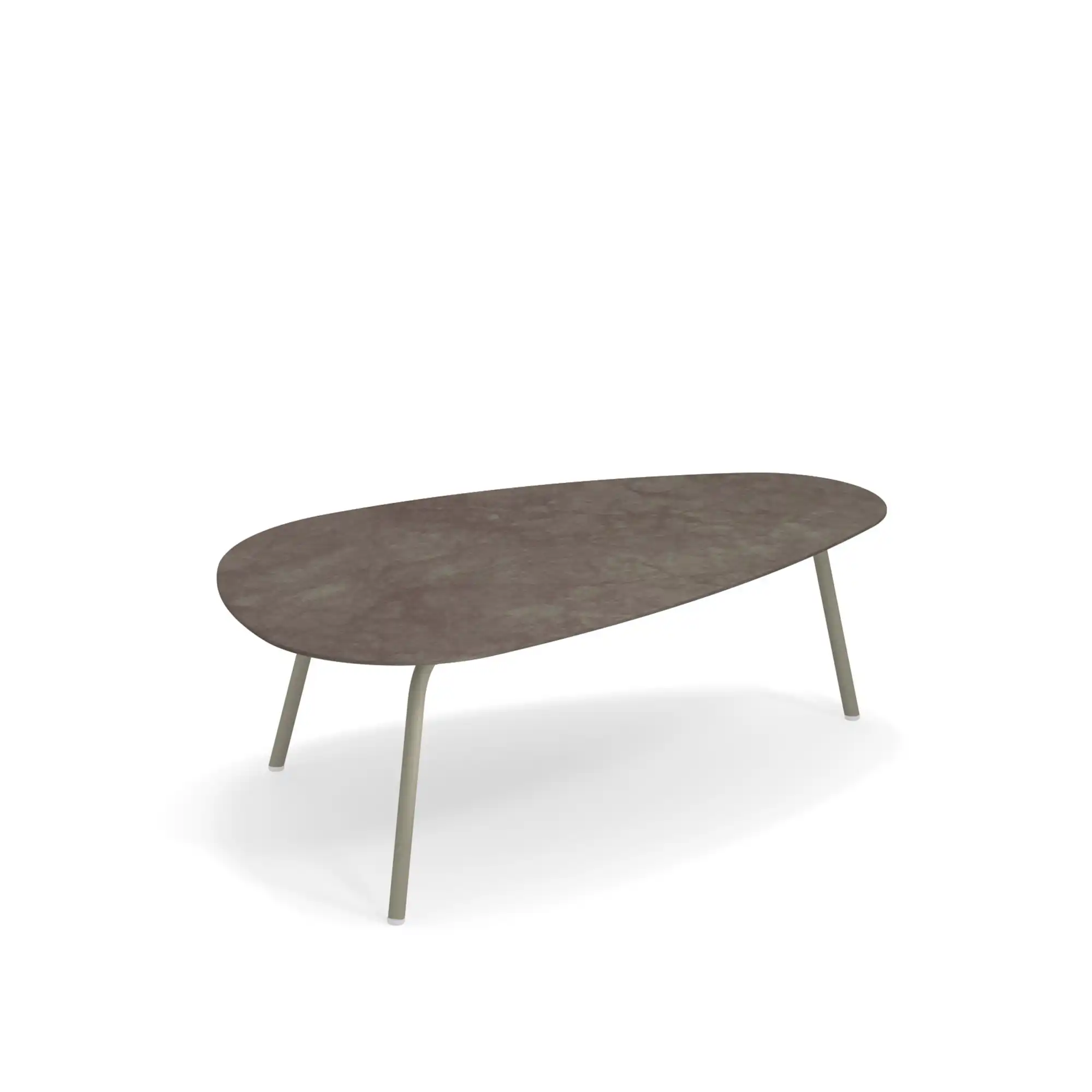 Terramare Large Coffee Table, Frame: Green/Grey, Top: Porcelain Stoneware, Emperador