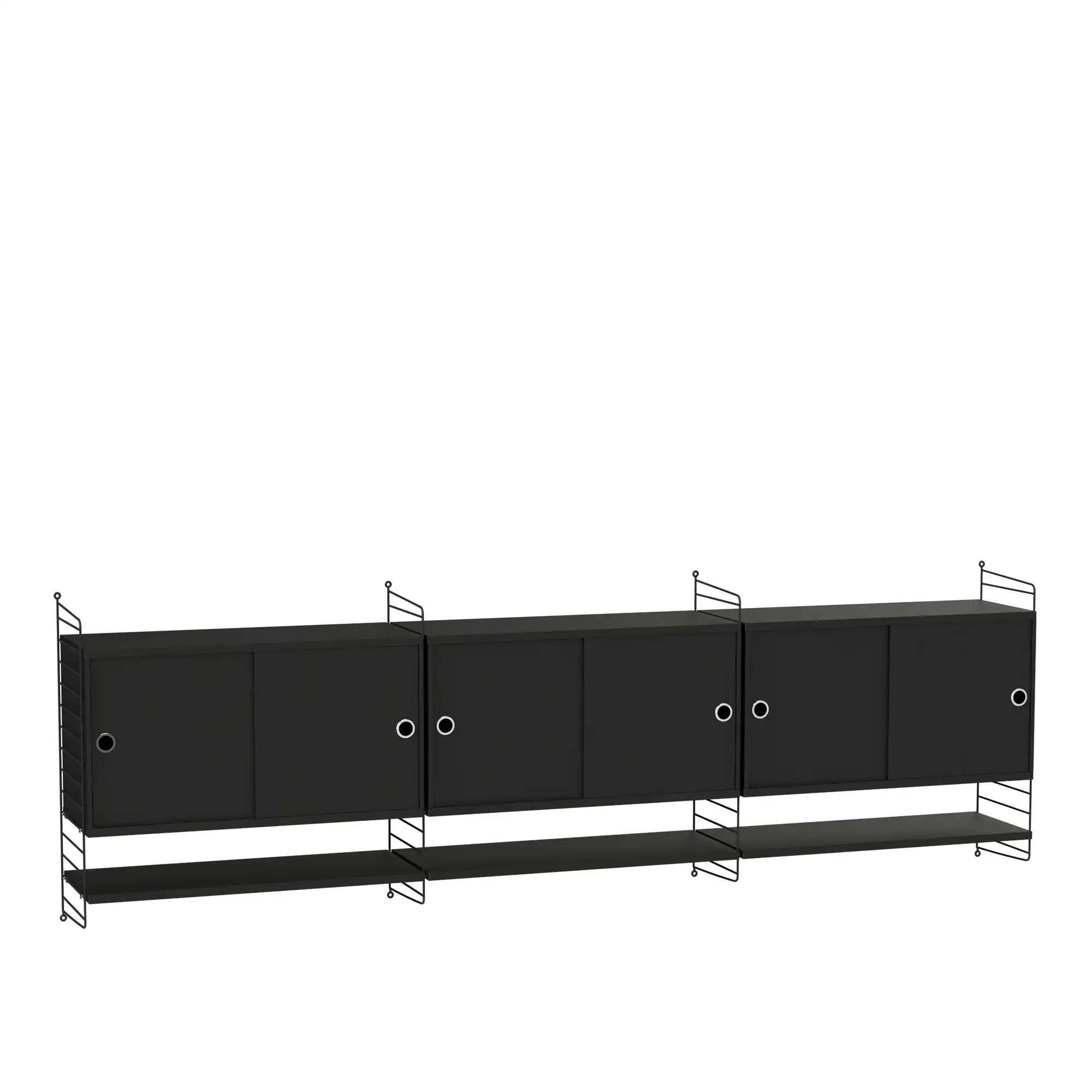 Stue hyllesystem E svart/svart
