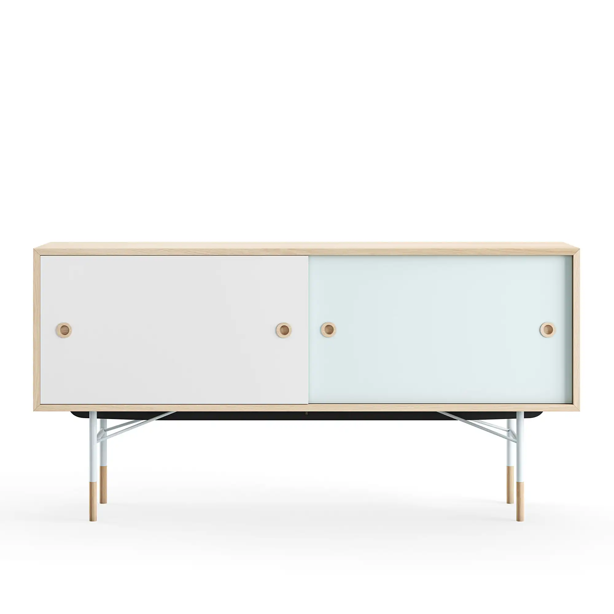 Sideboard utan lådor Oak White/Light Blue