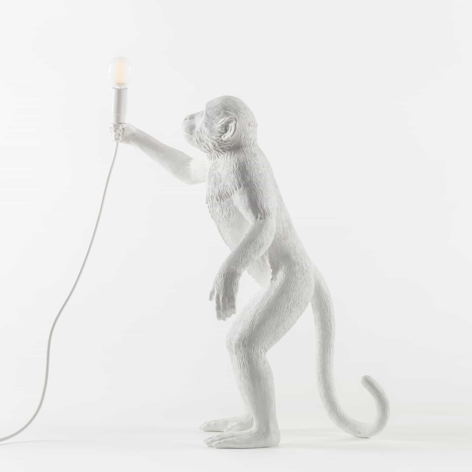 Monkey Lamp Standing White