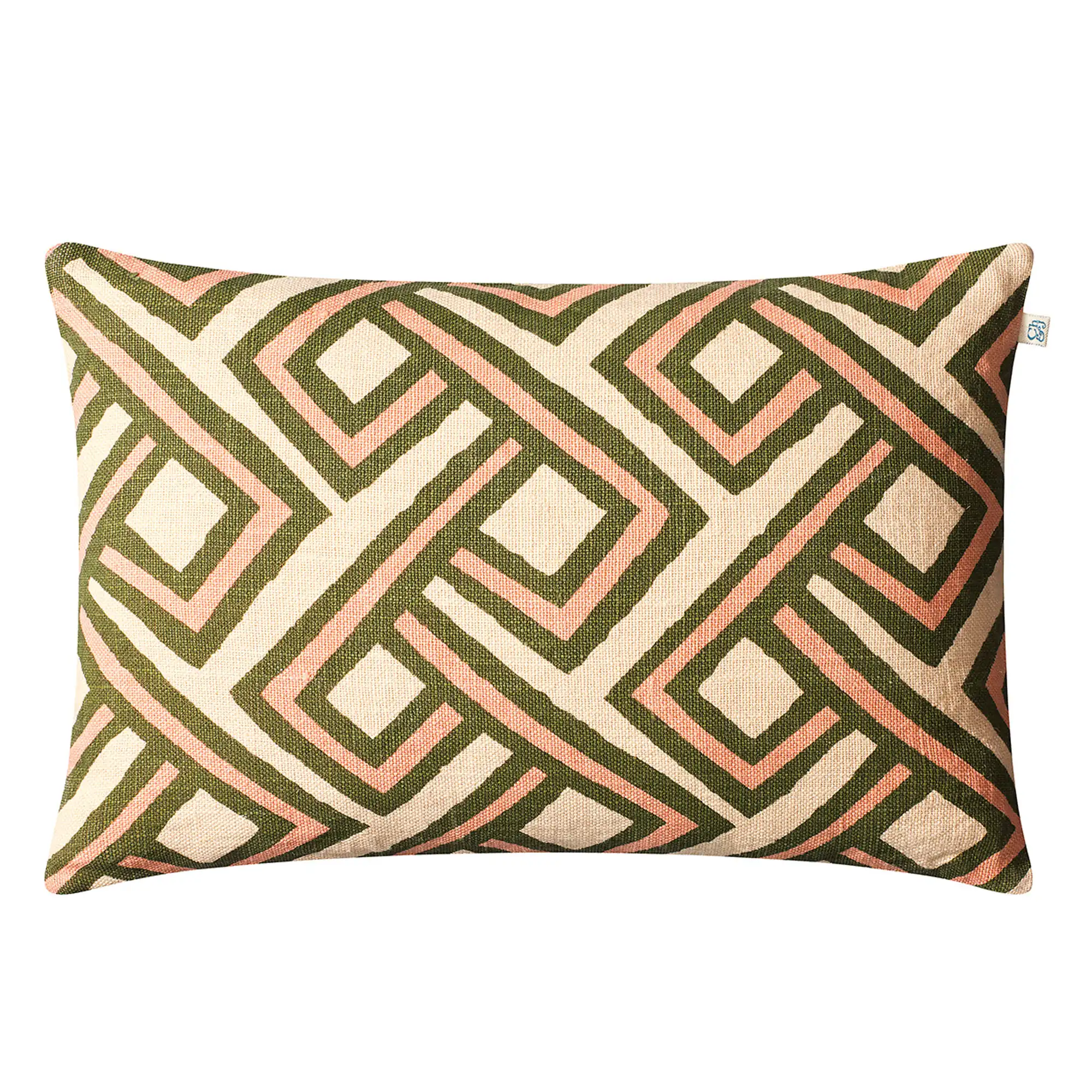 Lanka Linen Cushion Cover Cactus Green / Rose