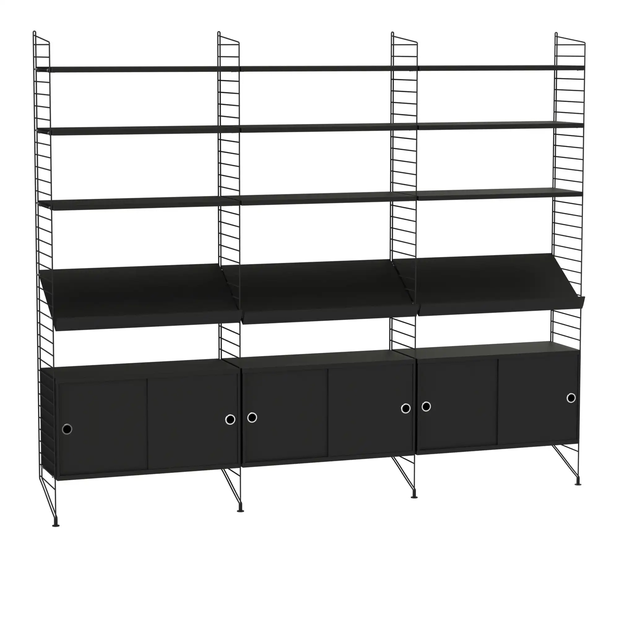 Stue hyllesystem G svart/svart