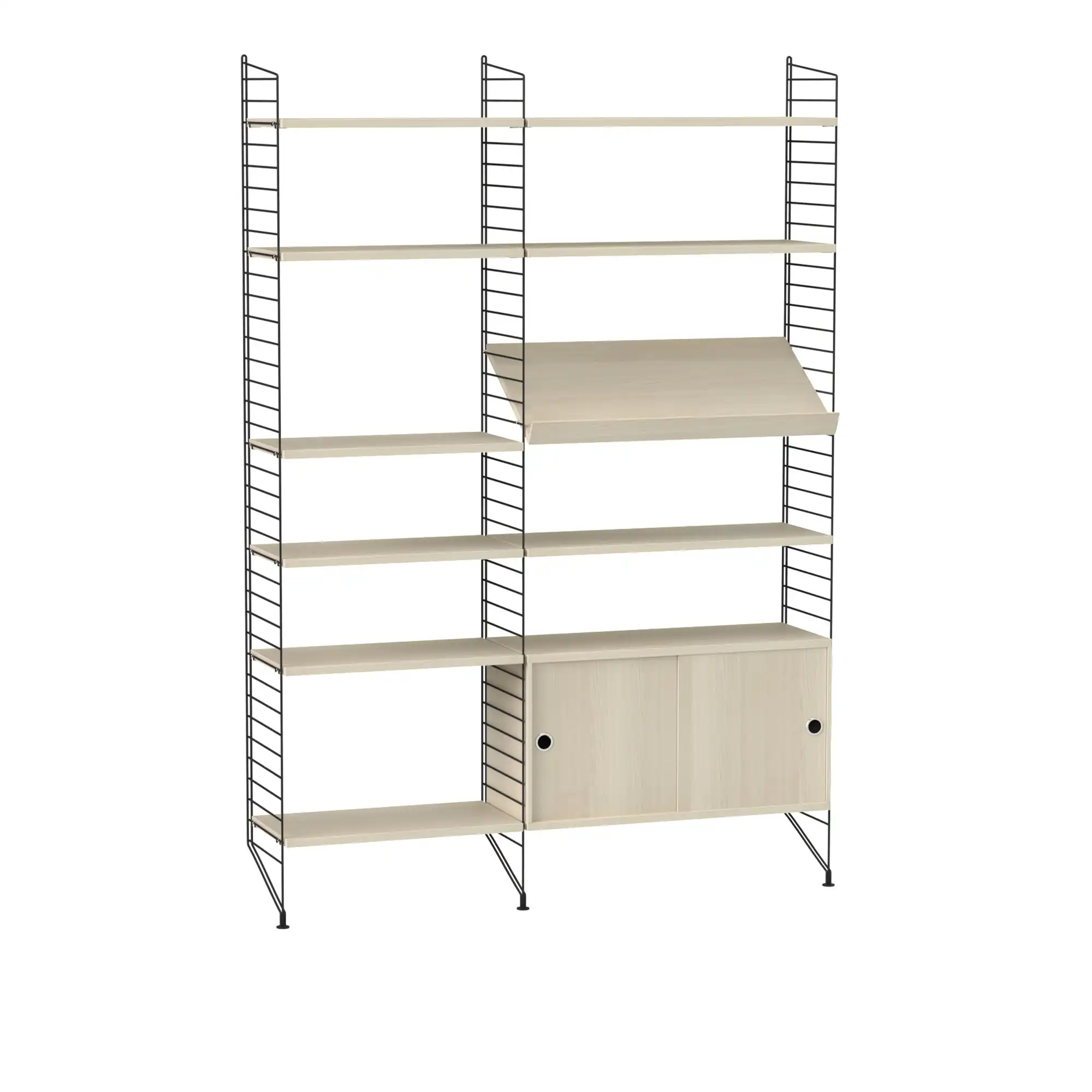 Stue hyllesystem H ask/svart