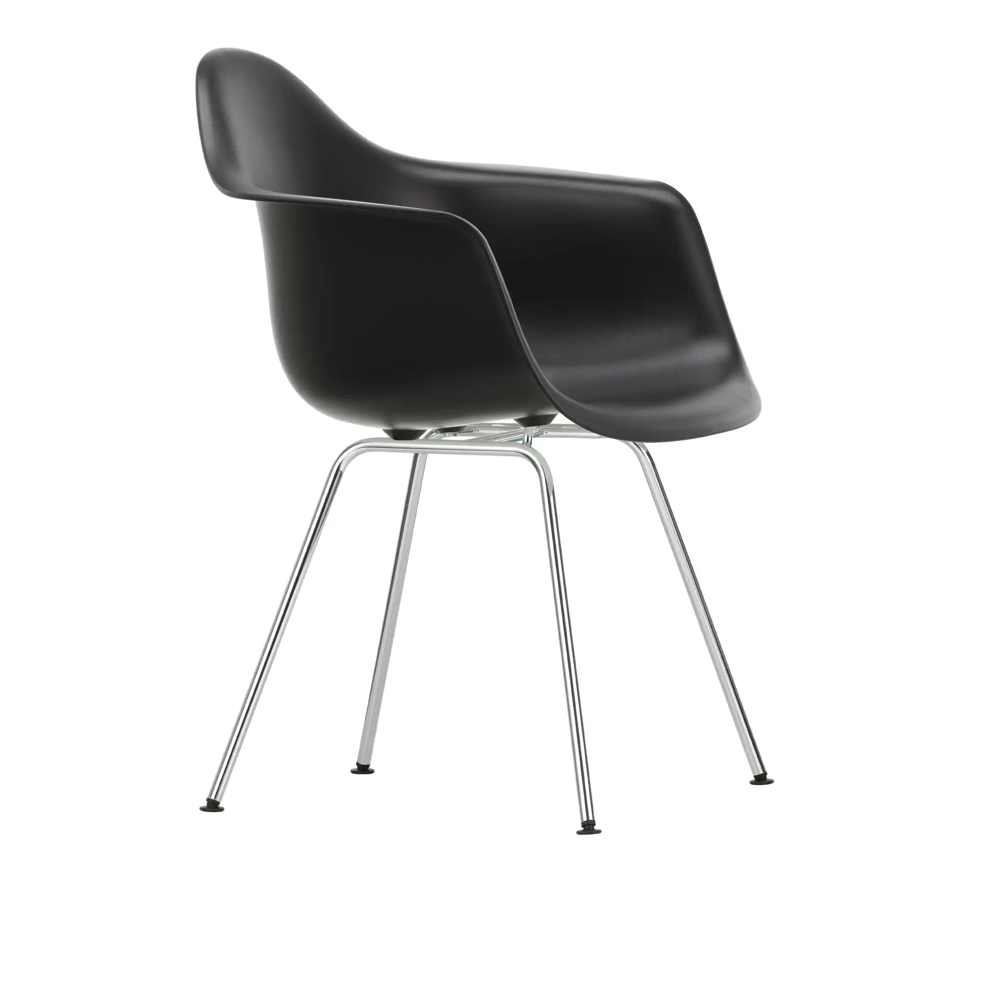 Eames Plastic Armchair DAX - 12 Deep Black - Chrome Base