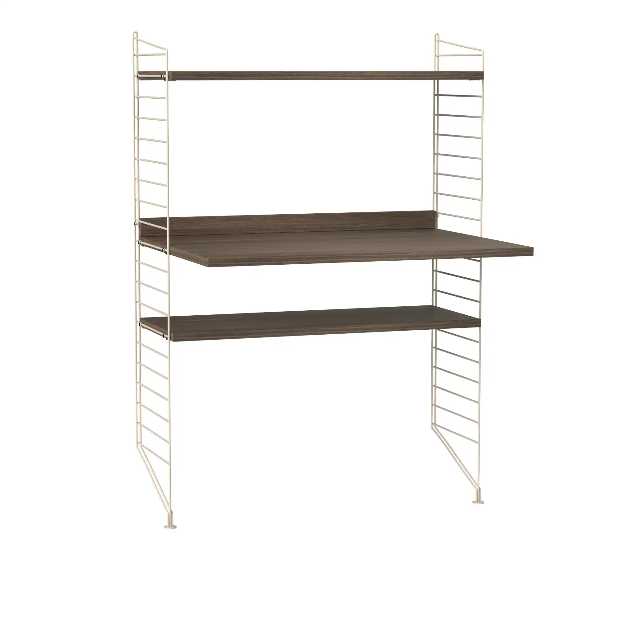 Kontor hyllesystem H valnøtt/beige