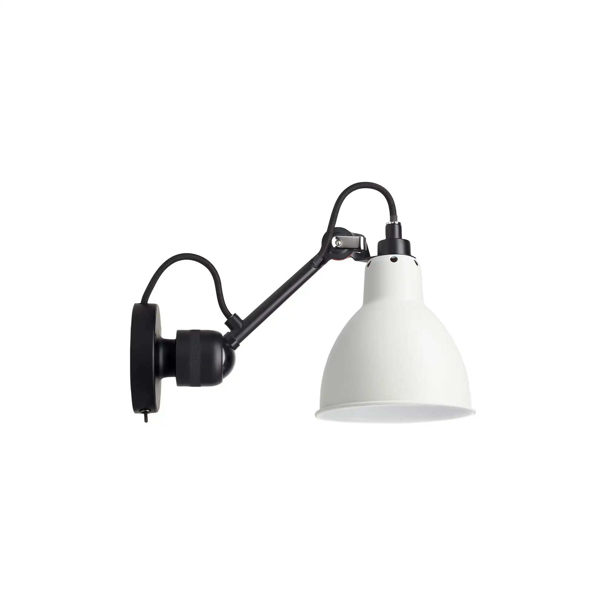 Lampe Gras No304 SW - Rund, Sort base, Hvit