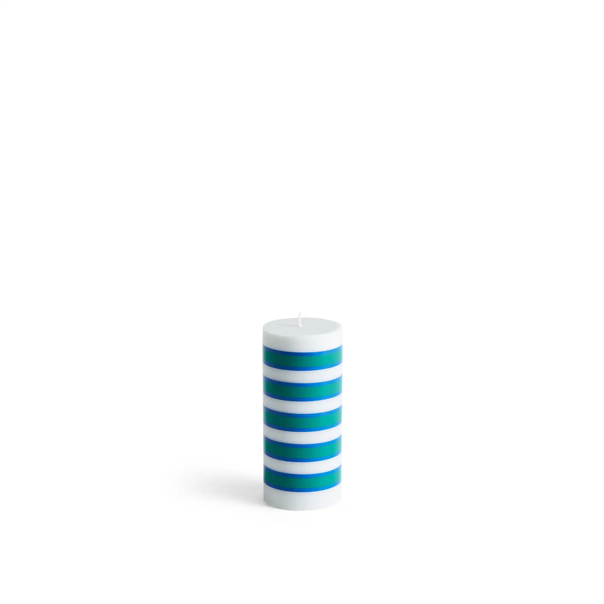 Column Candle Small - Light grey, blue and green