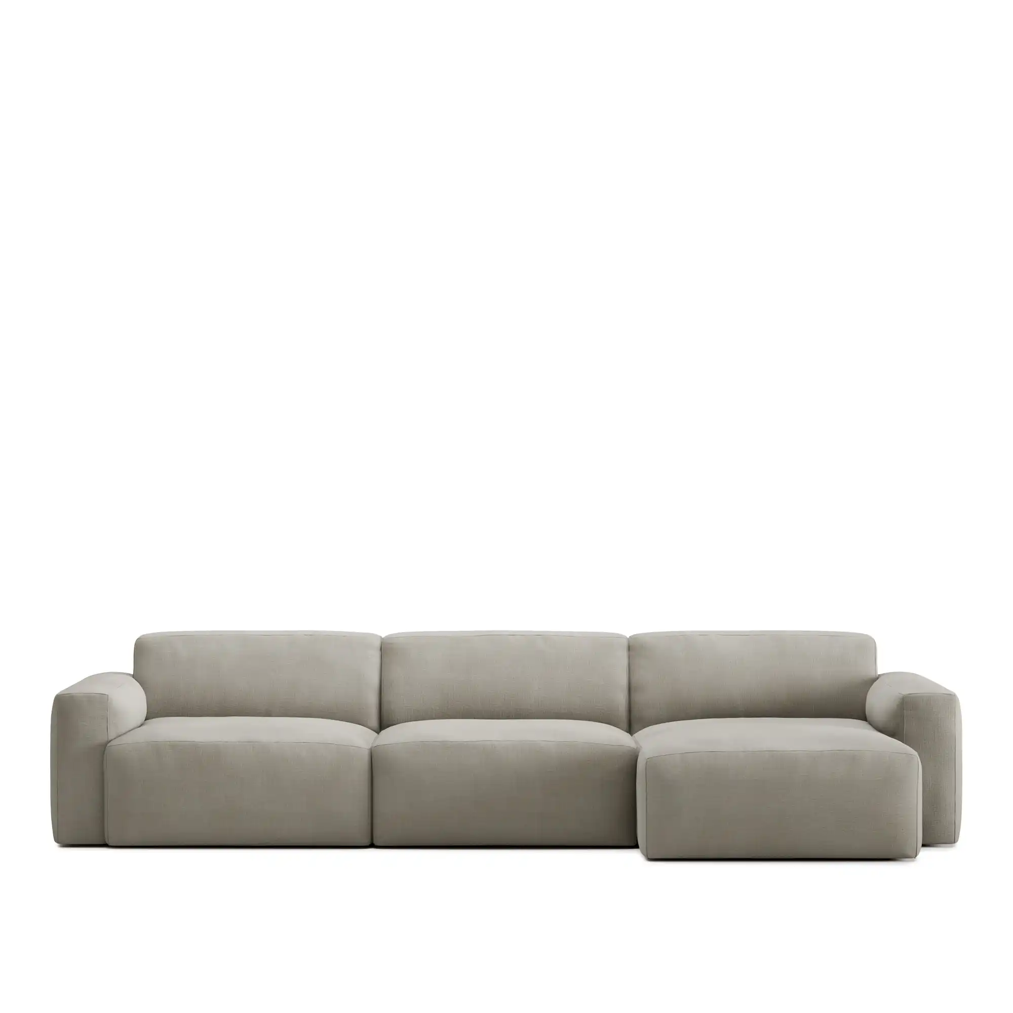 Brick 3-Seater Chaise Lounge Right - Shadow Khaki