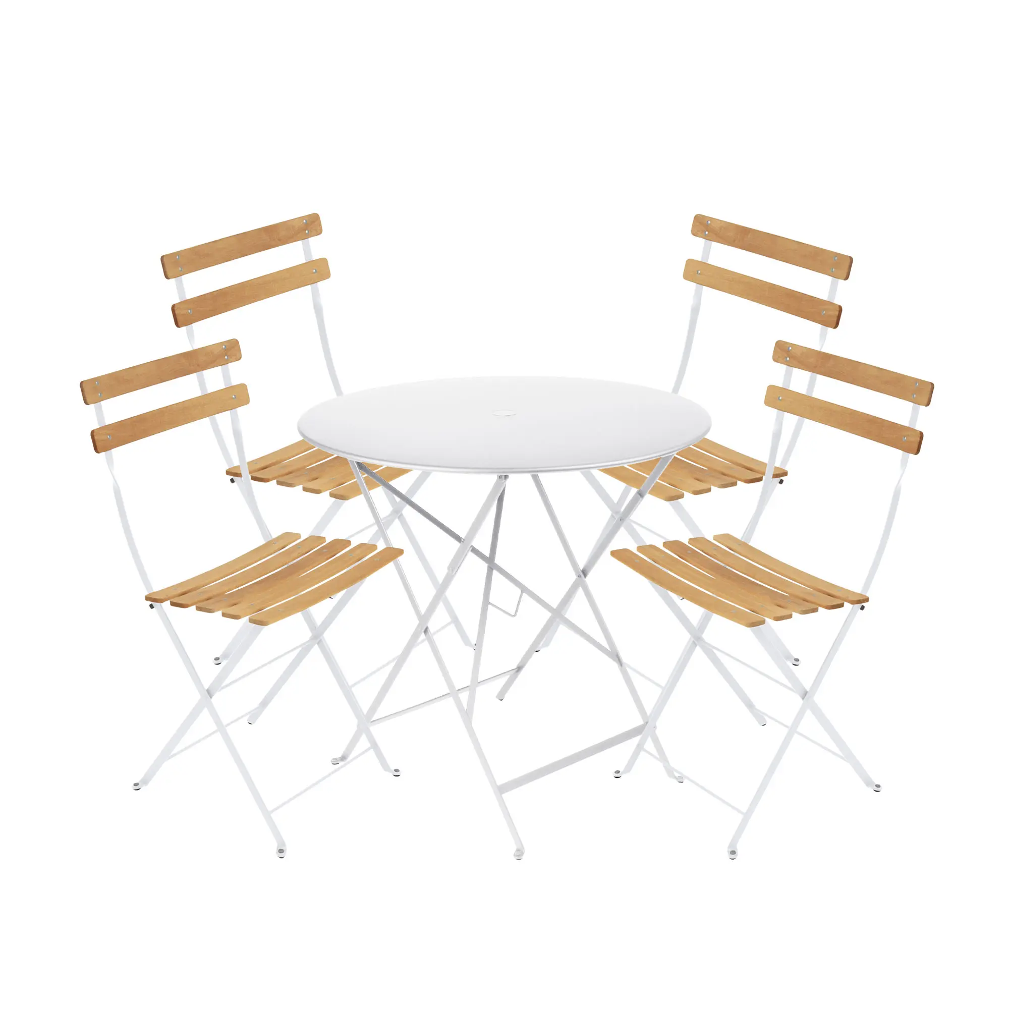 Bistro spisegruppe bord 77cm & 4 tre stoler