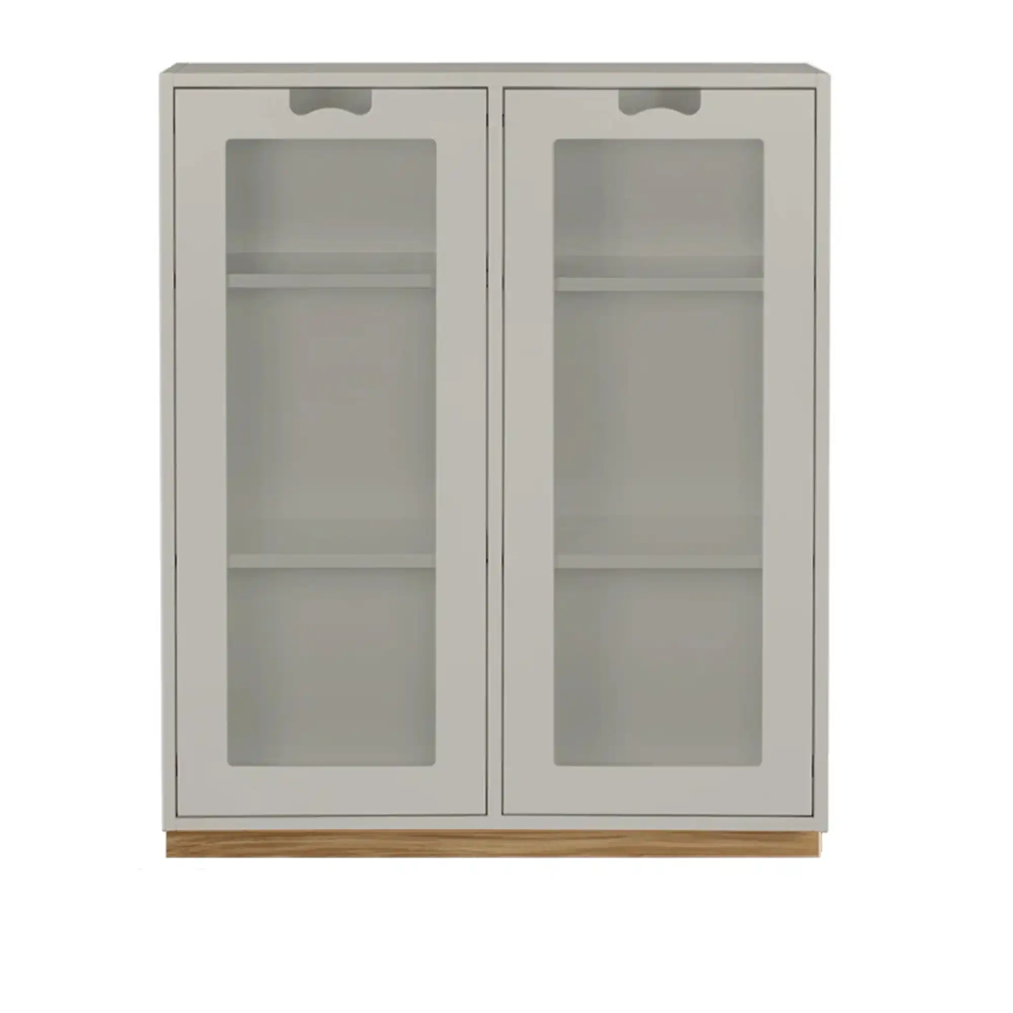 Snow Cabinet E D42 Glass Doors - Light Grey, Ek Sockel