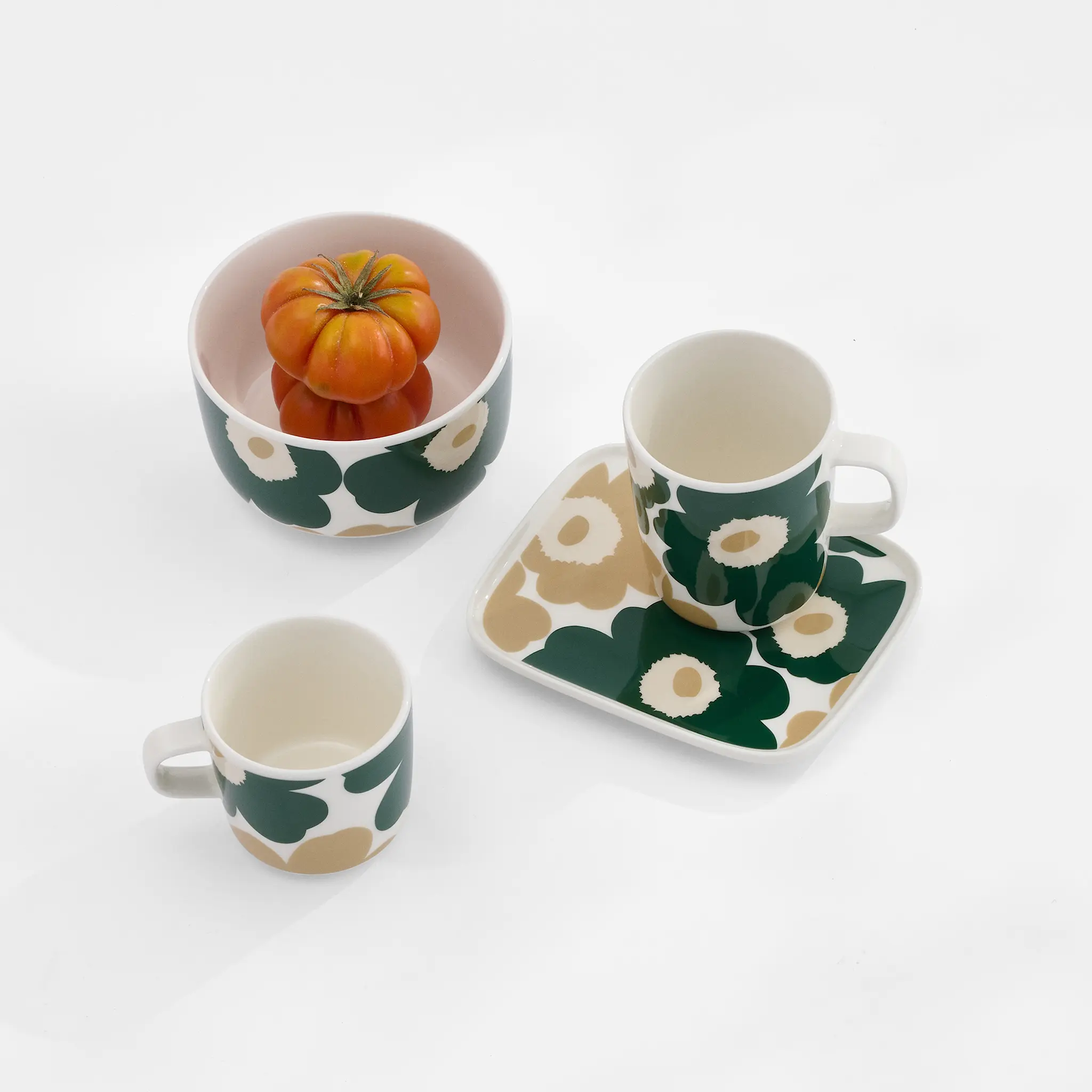 Unikko Mug 2,5DL Dark Green, White, Beige, Sand