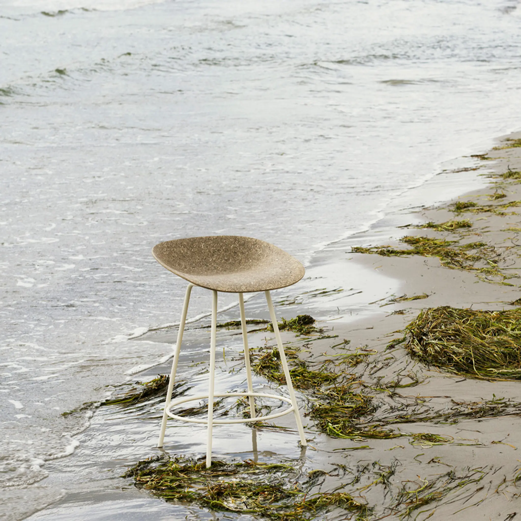 Mat Barstool 65 cm Cream Steel
