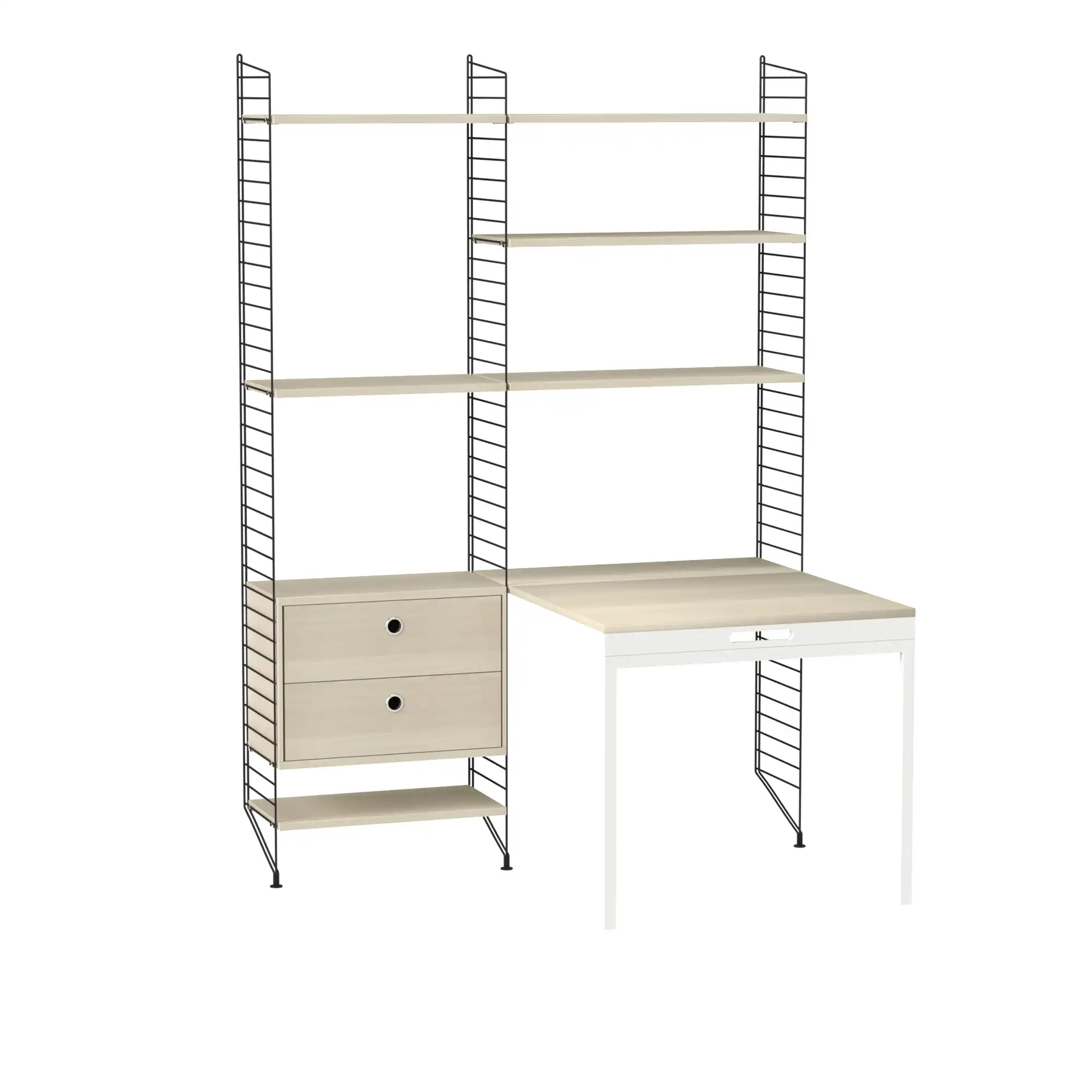 Kontor hyllesystem E ask/svart