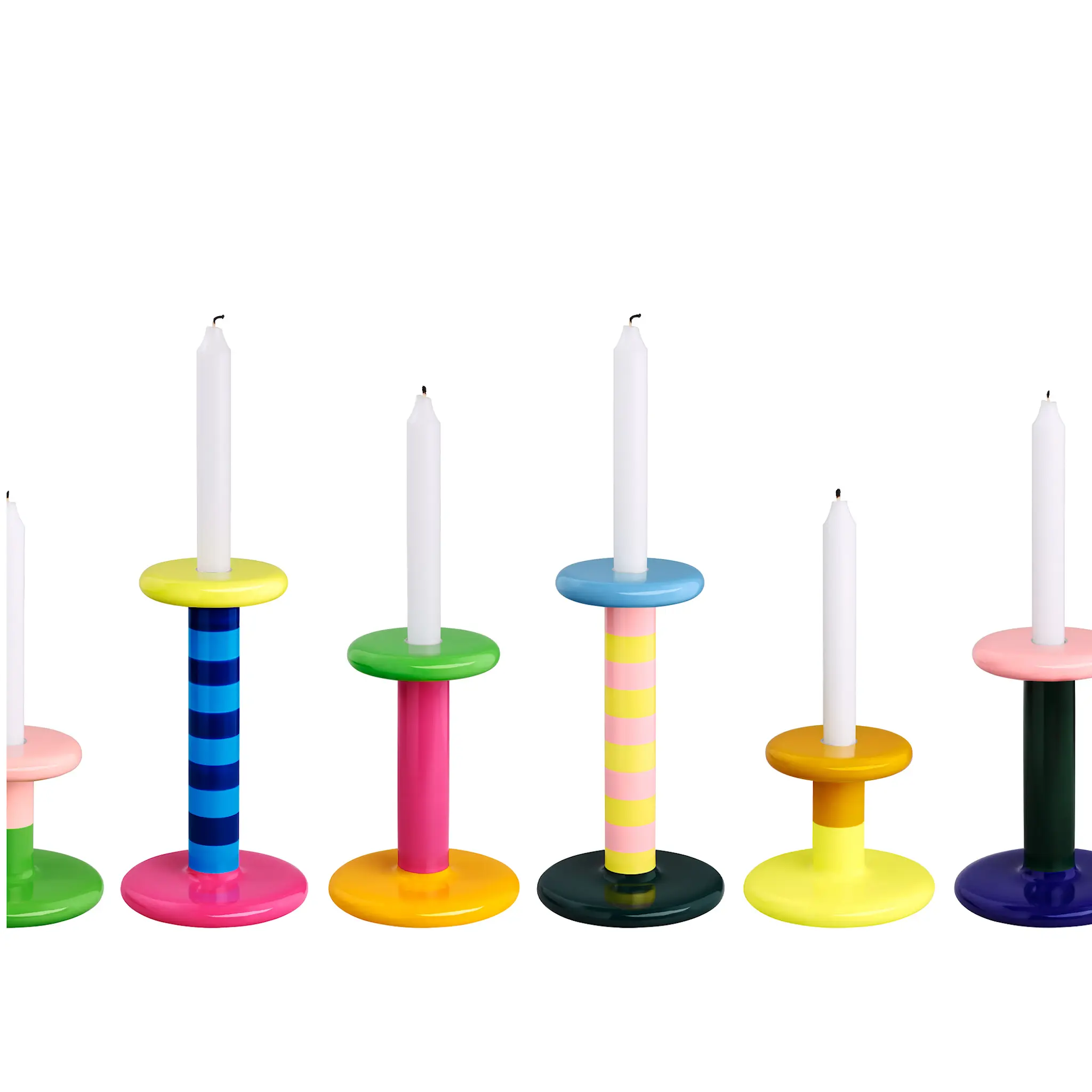 Pesa Candle Holder Medium - Green/Magenta/Honey Yellow