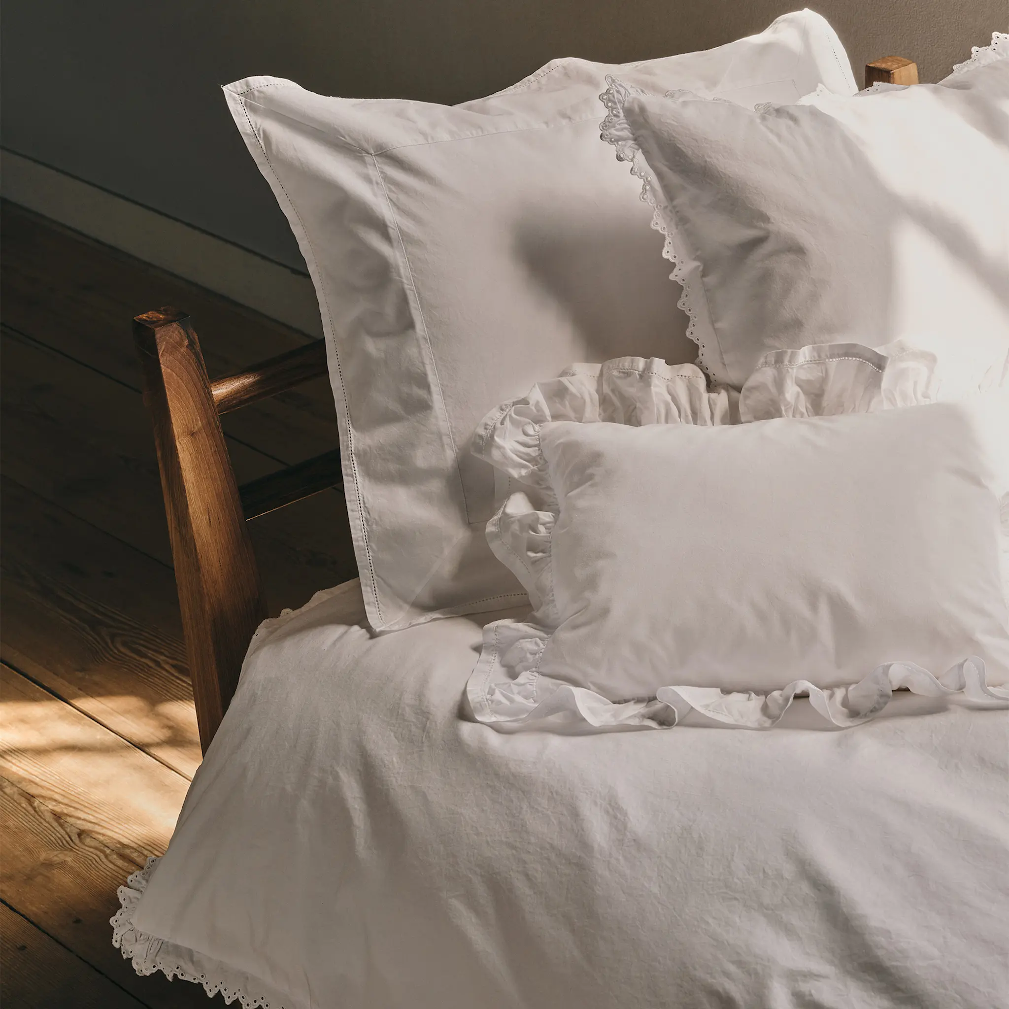Broderie Anglaise Elodie Broken White putetrekk