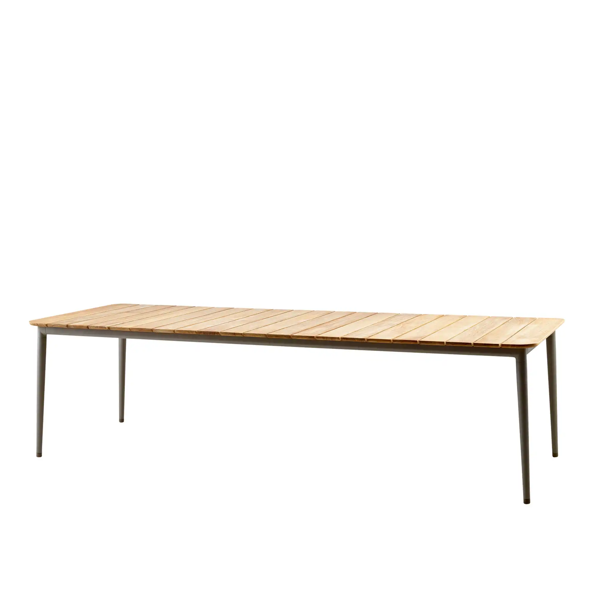 Core Matbord, 274x90, Taupe,Bordsskiva: Teak, Stomme: Aluminium