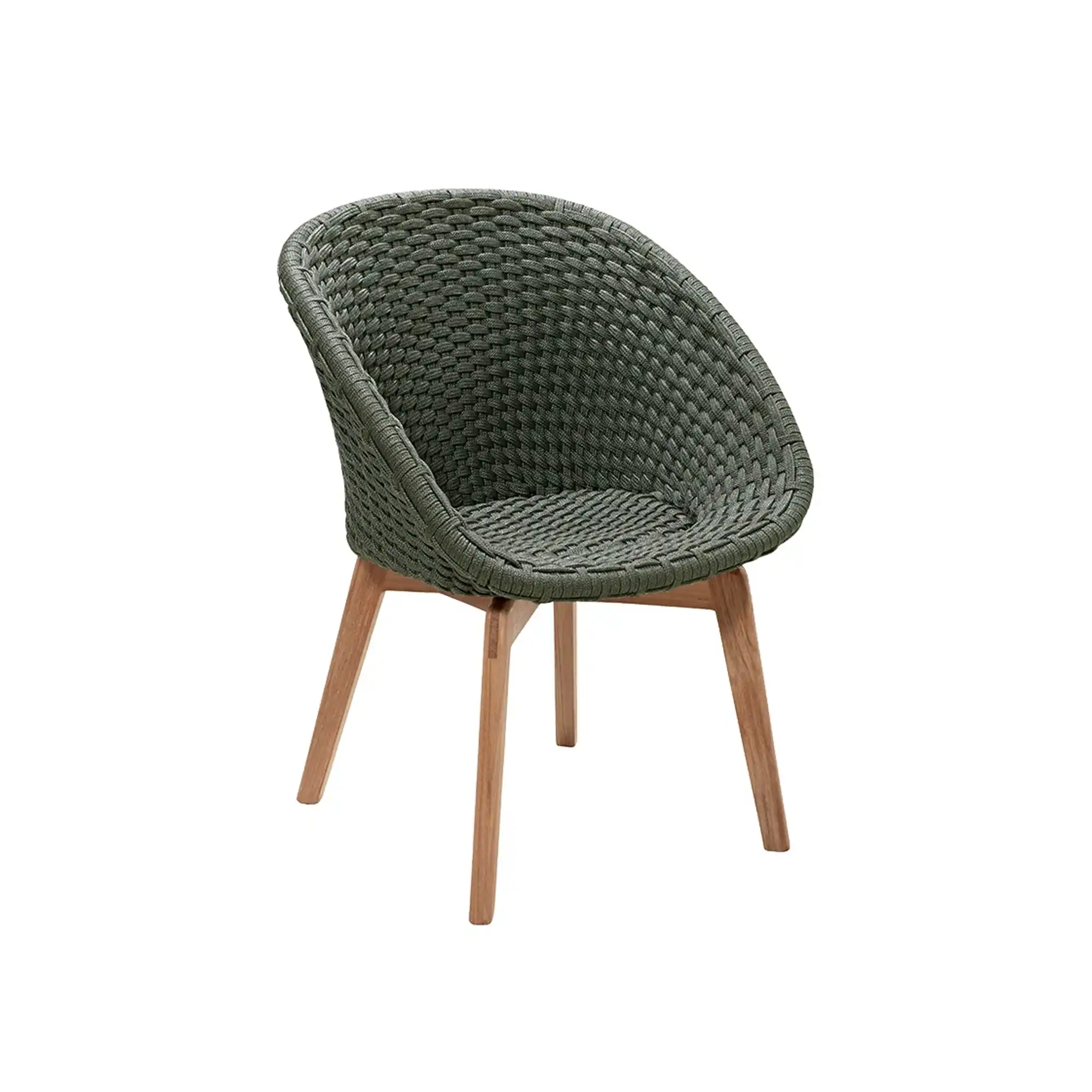 Peacock Stol, Teak / Dark Green