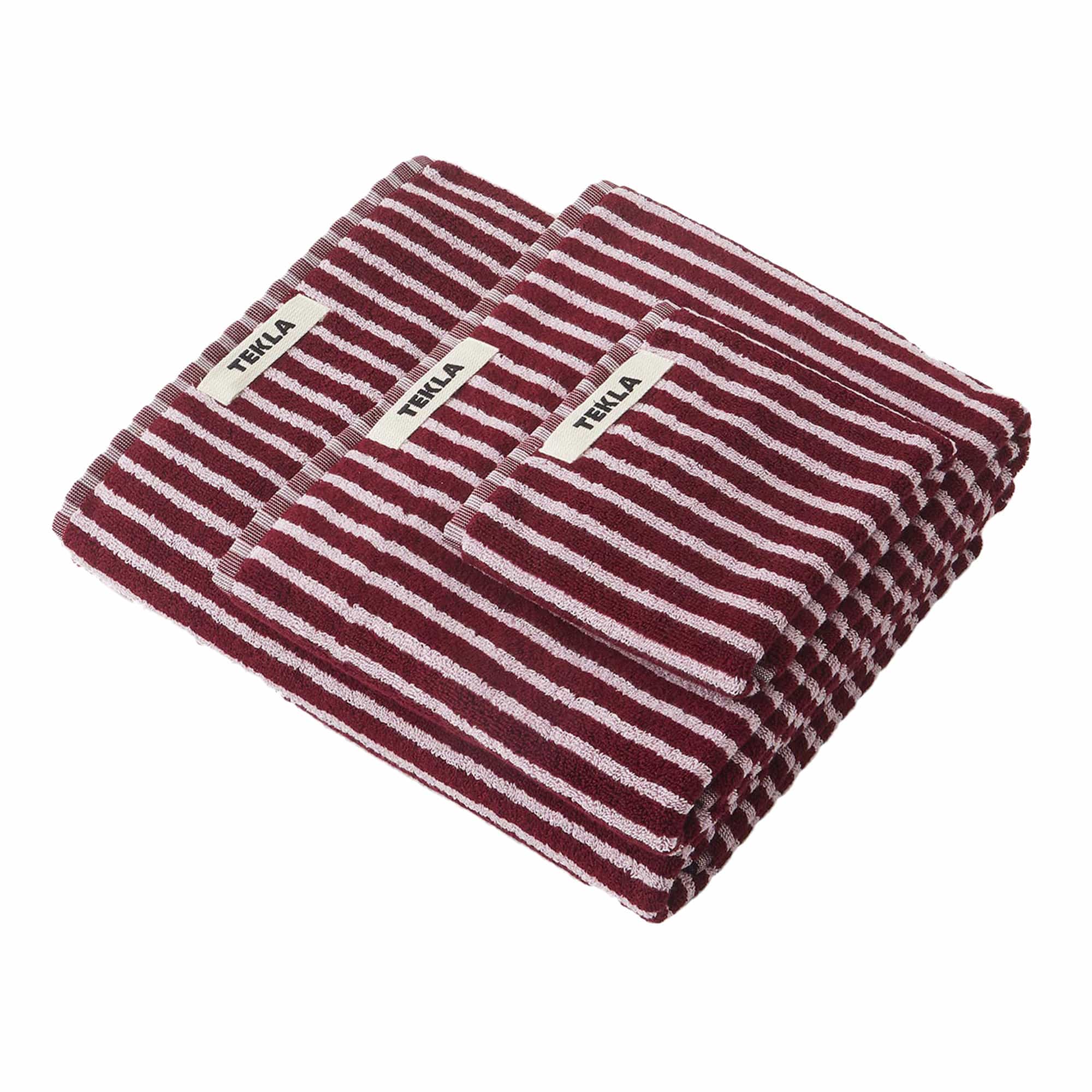 Terry Towel Red & Rose Stripes