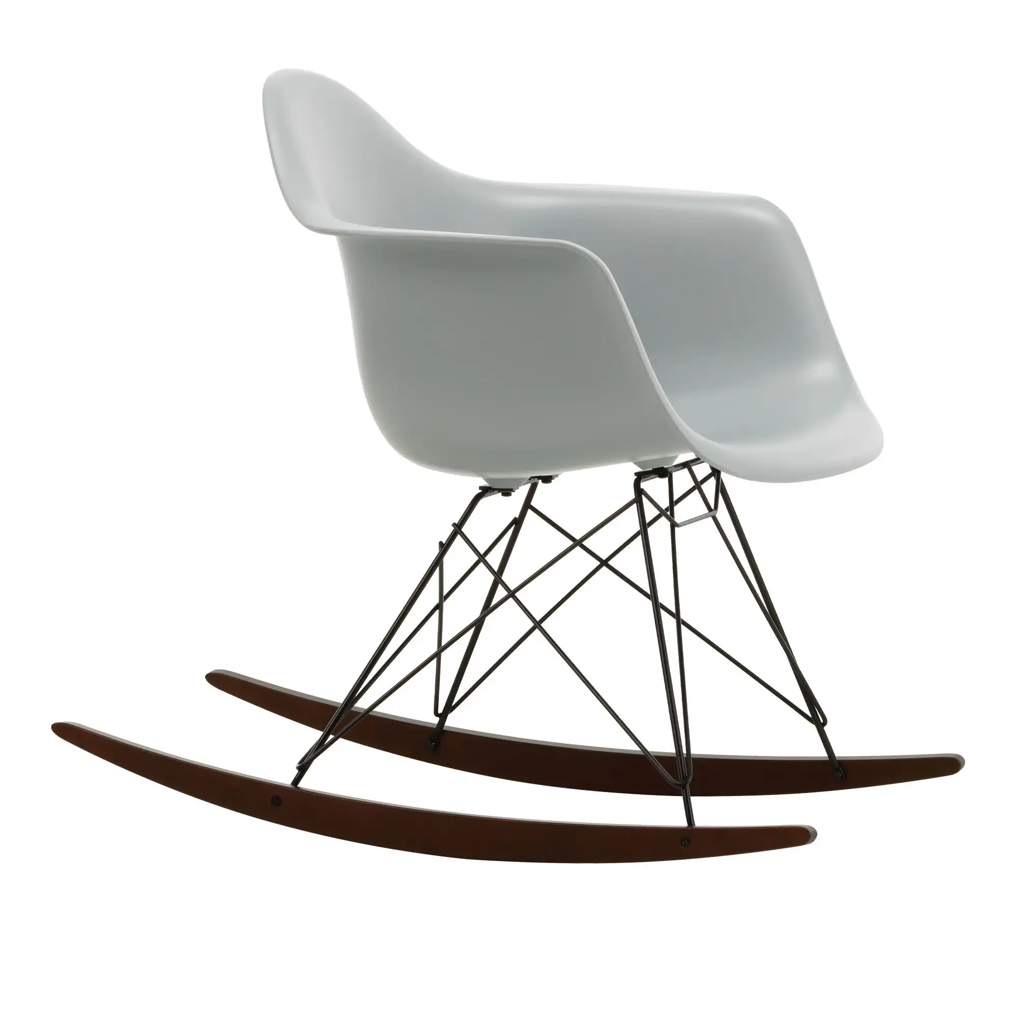 Eames Plastic Armchair RAR - 24 Light Grey - Basic Dark Base - Dark Maple