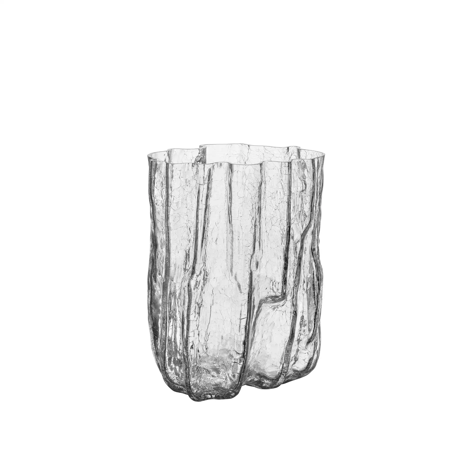 Crackle Clear Vase - 27 cm