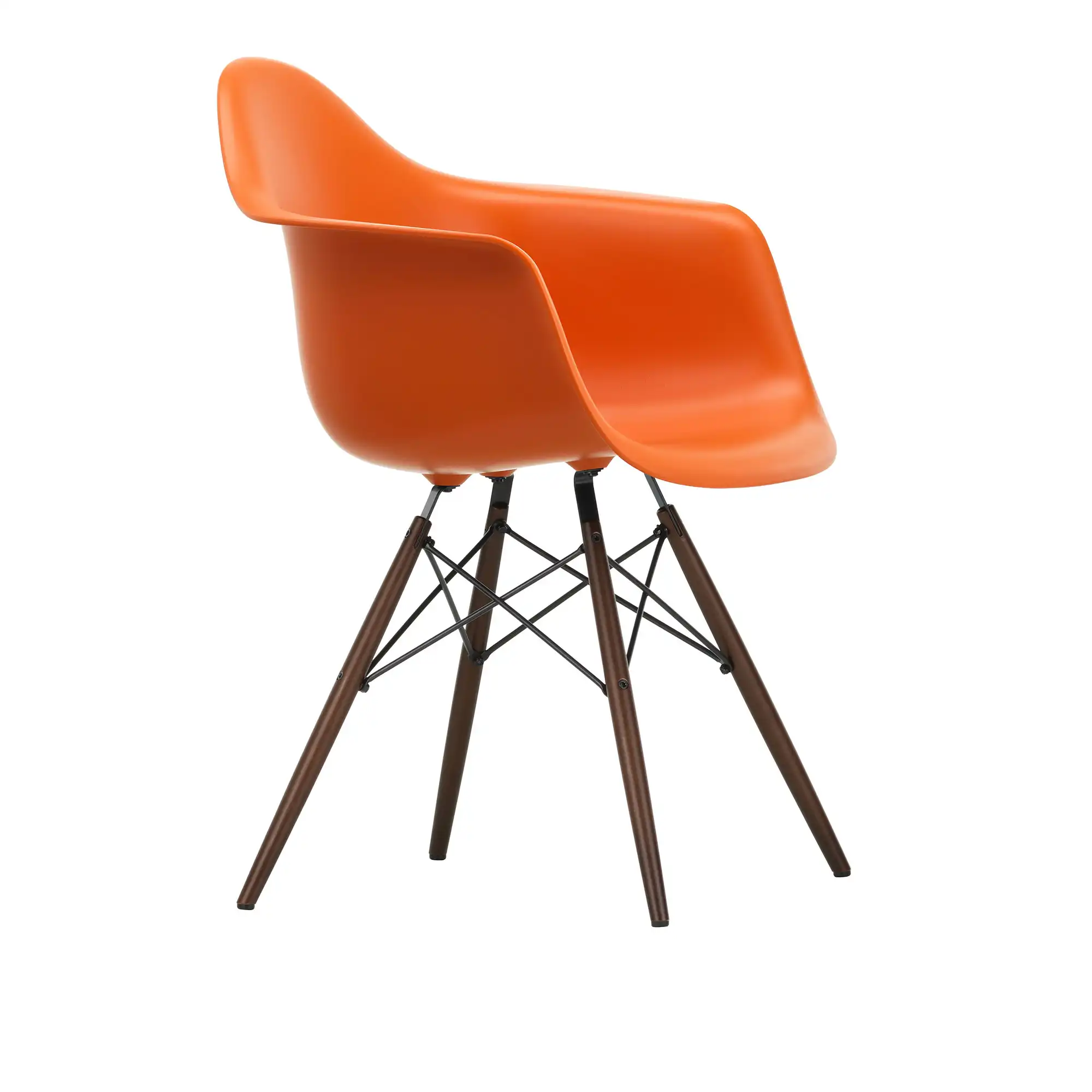Eames Plastic Armchair DAW - 43 Rusty Orange - Dark Maple