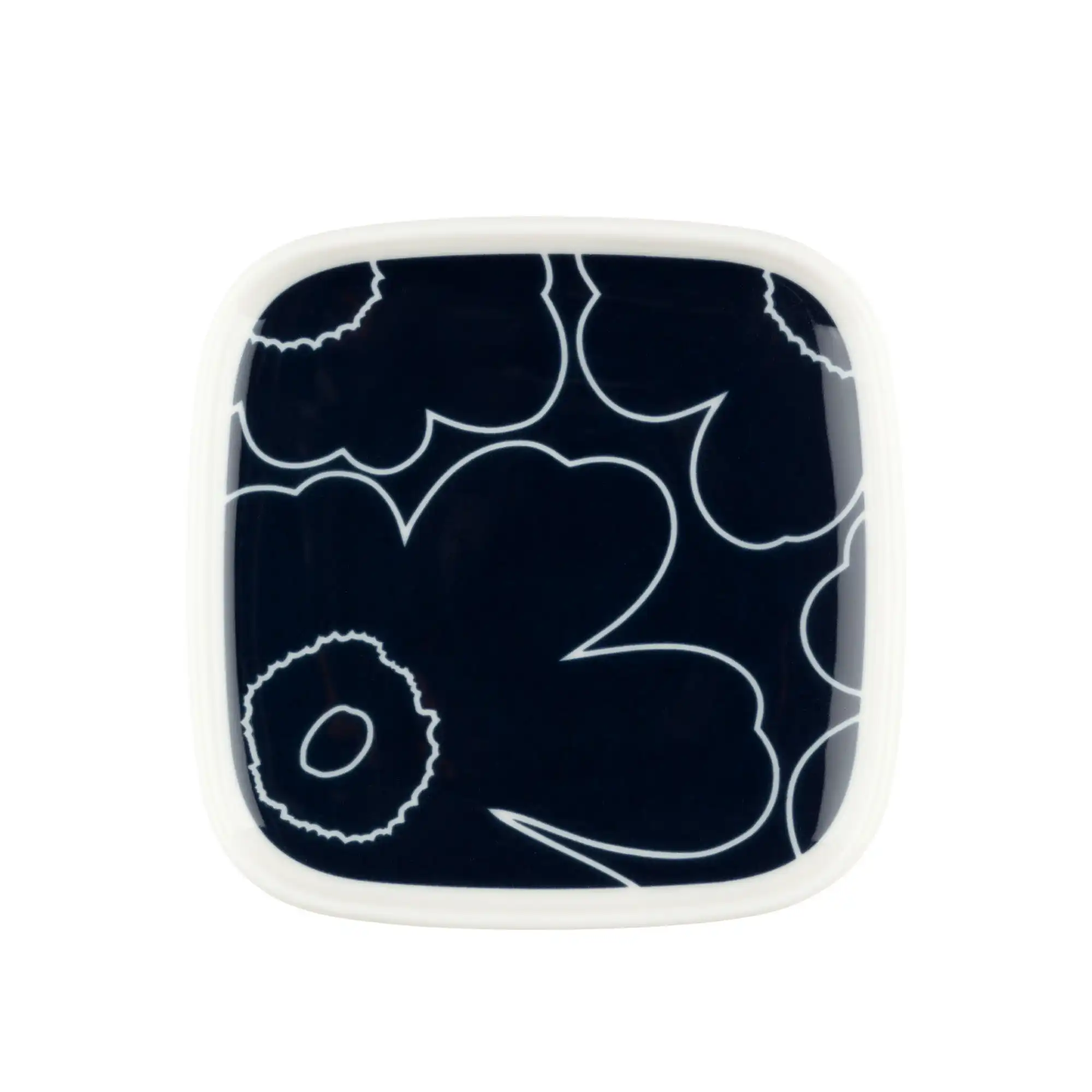 Piirto Unikko tallerken 10x10 cm white, dark blue