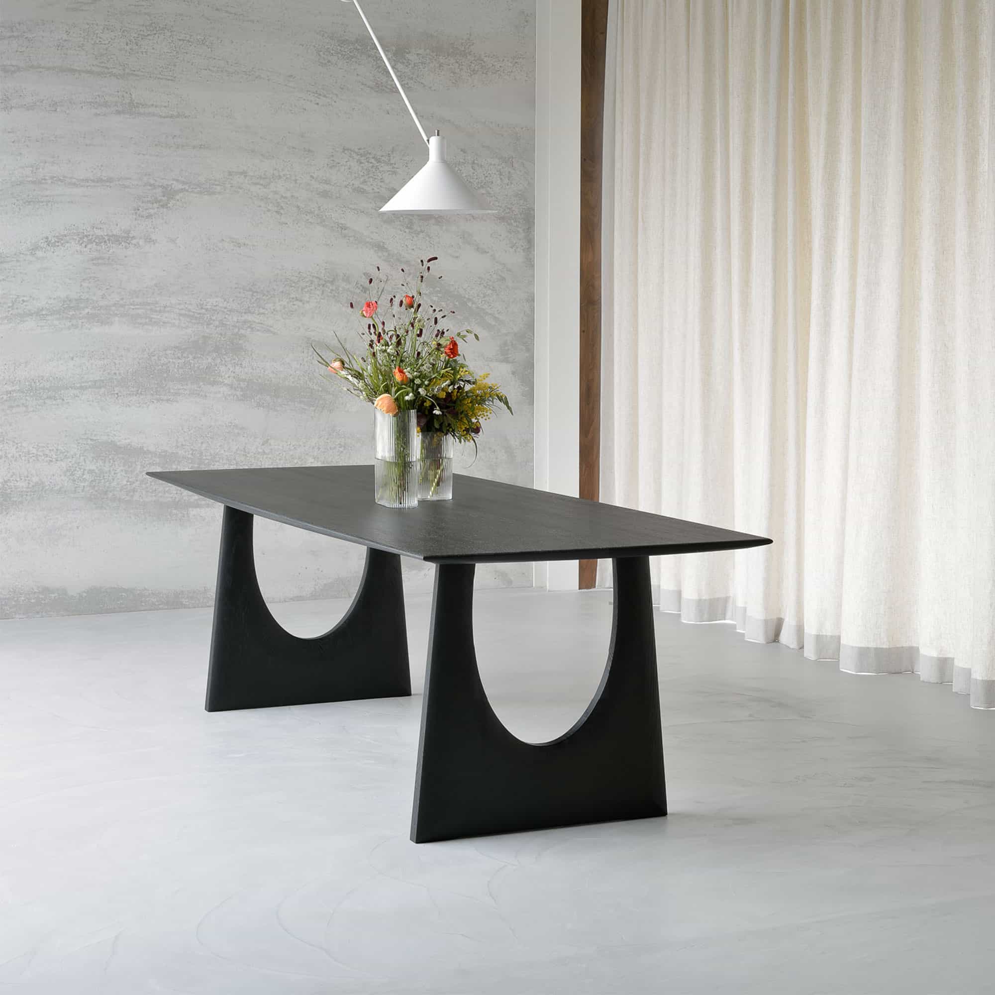 Geometric Dining Table Black Oak