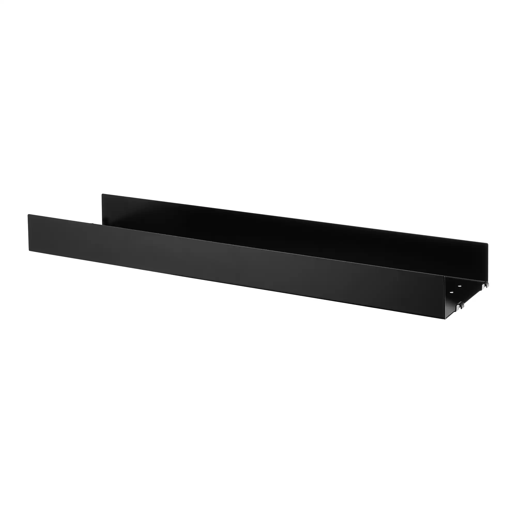 metallhylleplate 78x20cm hög kant svart