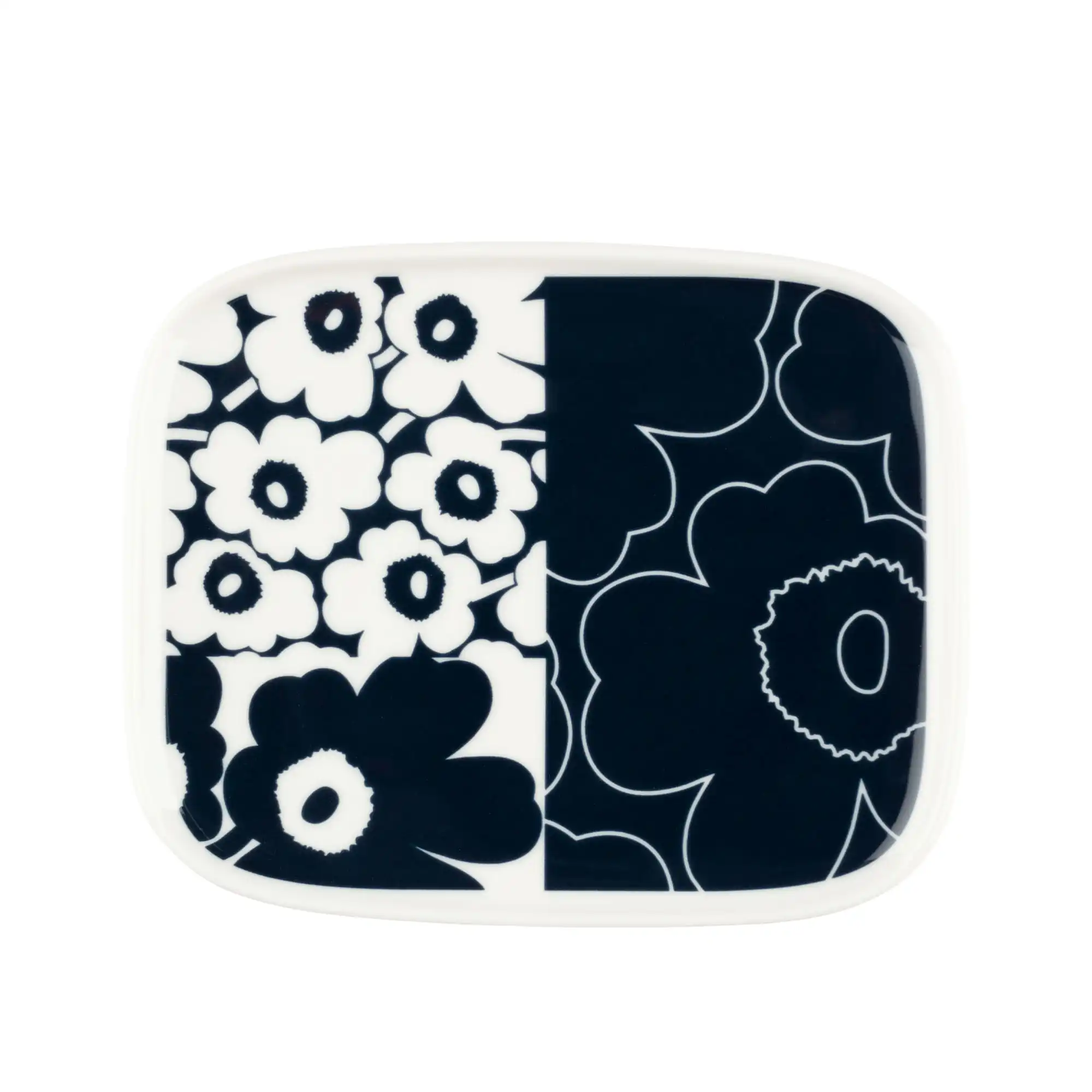 Unikko Kollaasi tallerken 12x15 cm white, dark blue