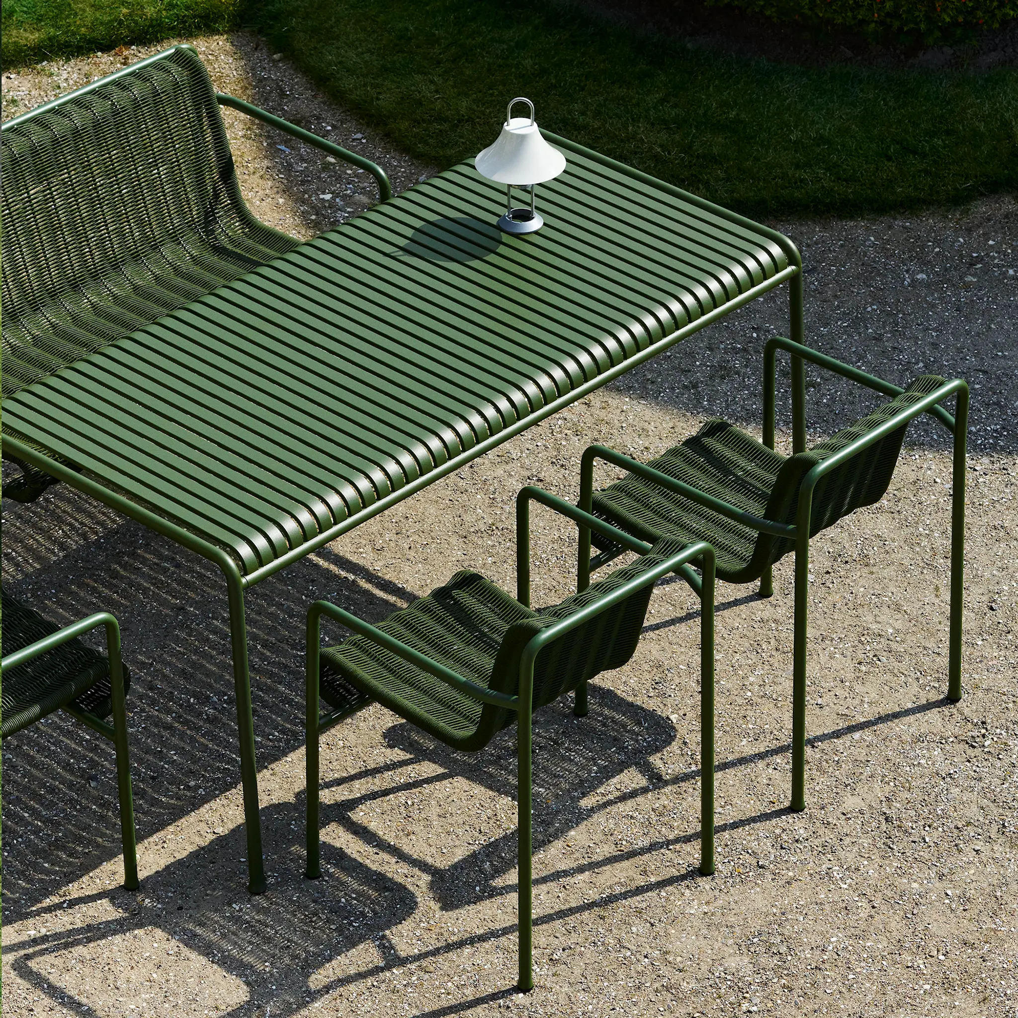 Palissade cord spisegruppe med matbord & 4 karmstoler