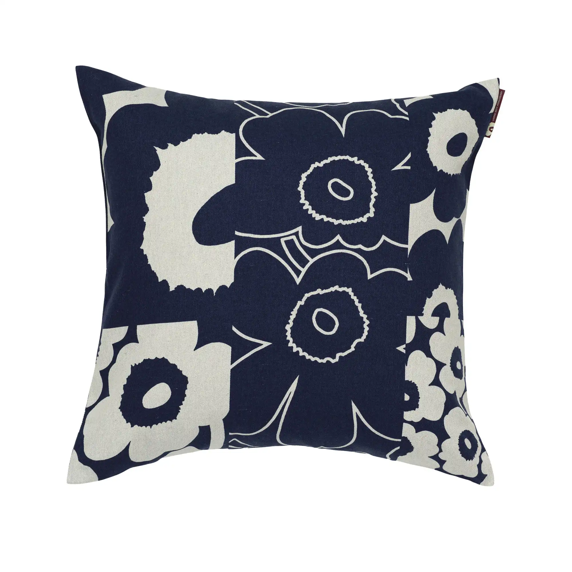 Unikko Kollaasi Cushion Cover 50x50 Lin, mørkeblå